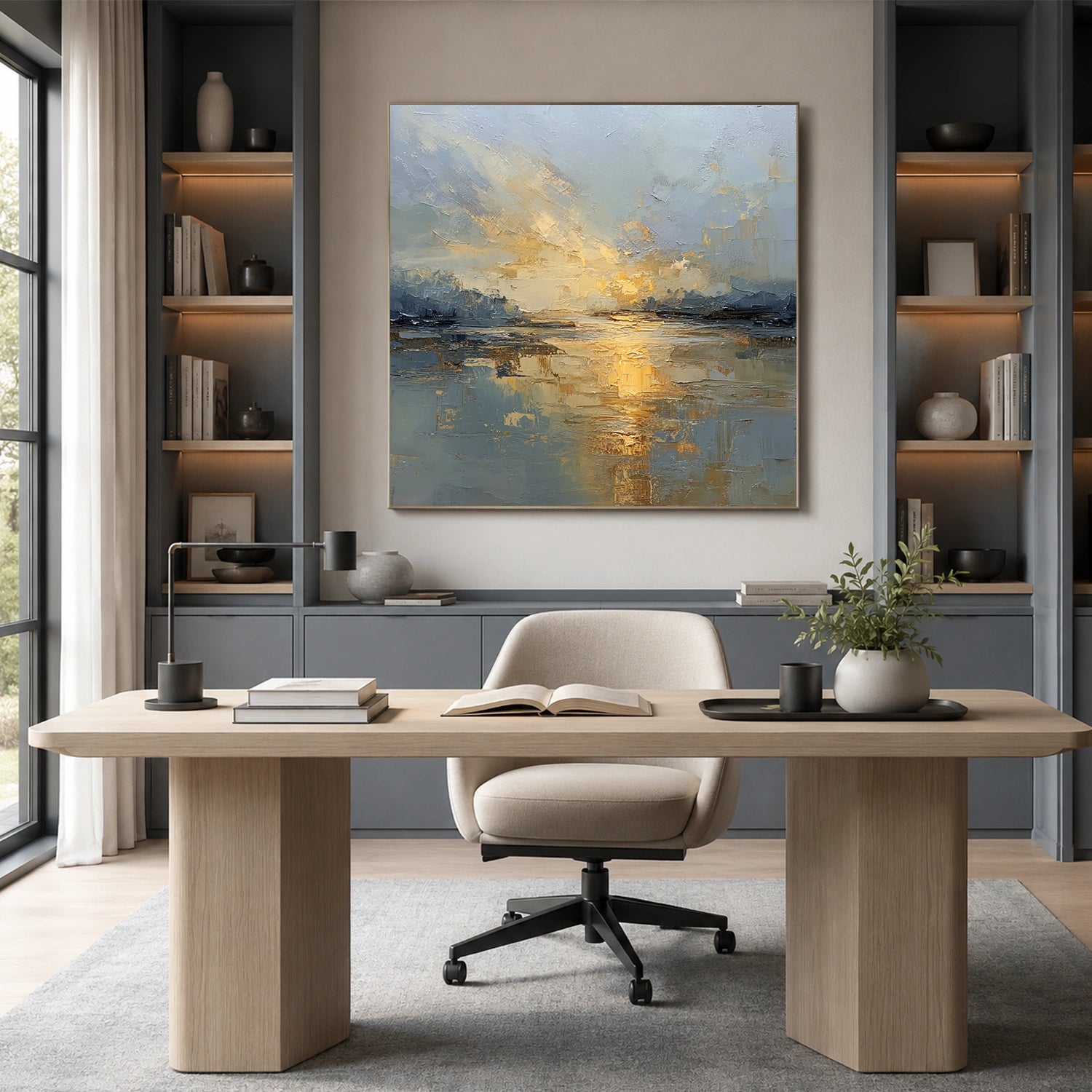 Abstract Ocean And Sky Wall Art #OS081