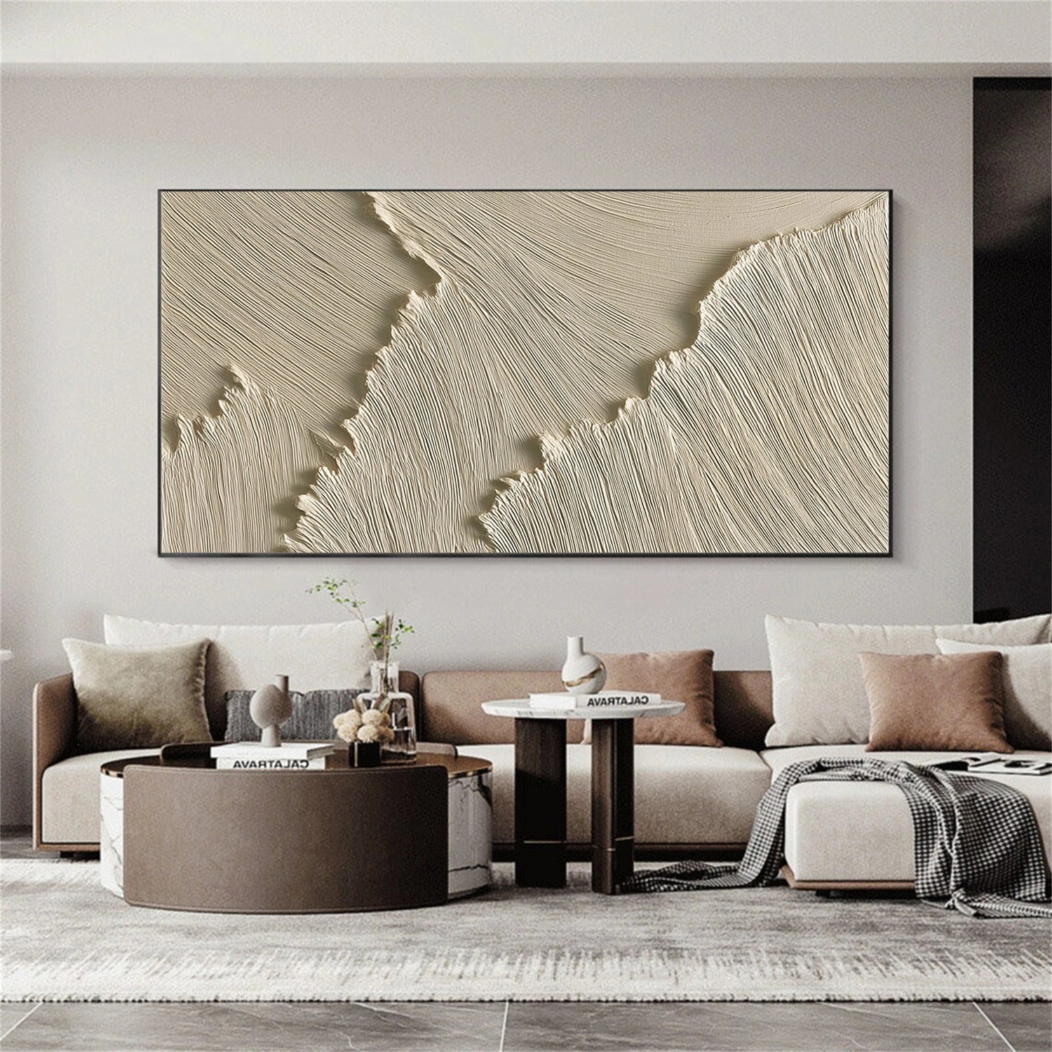 Beige Minimalist Textured Wall Art #MW029