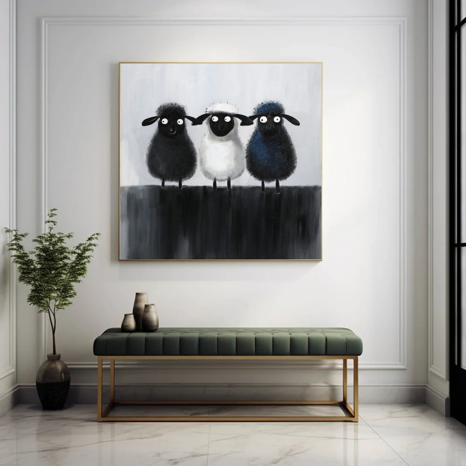 Abstract Animal Sheep Wall Art #AN008