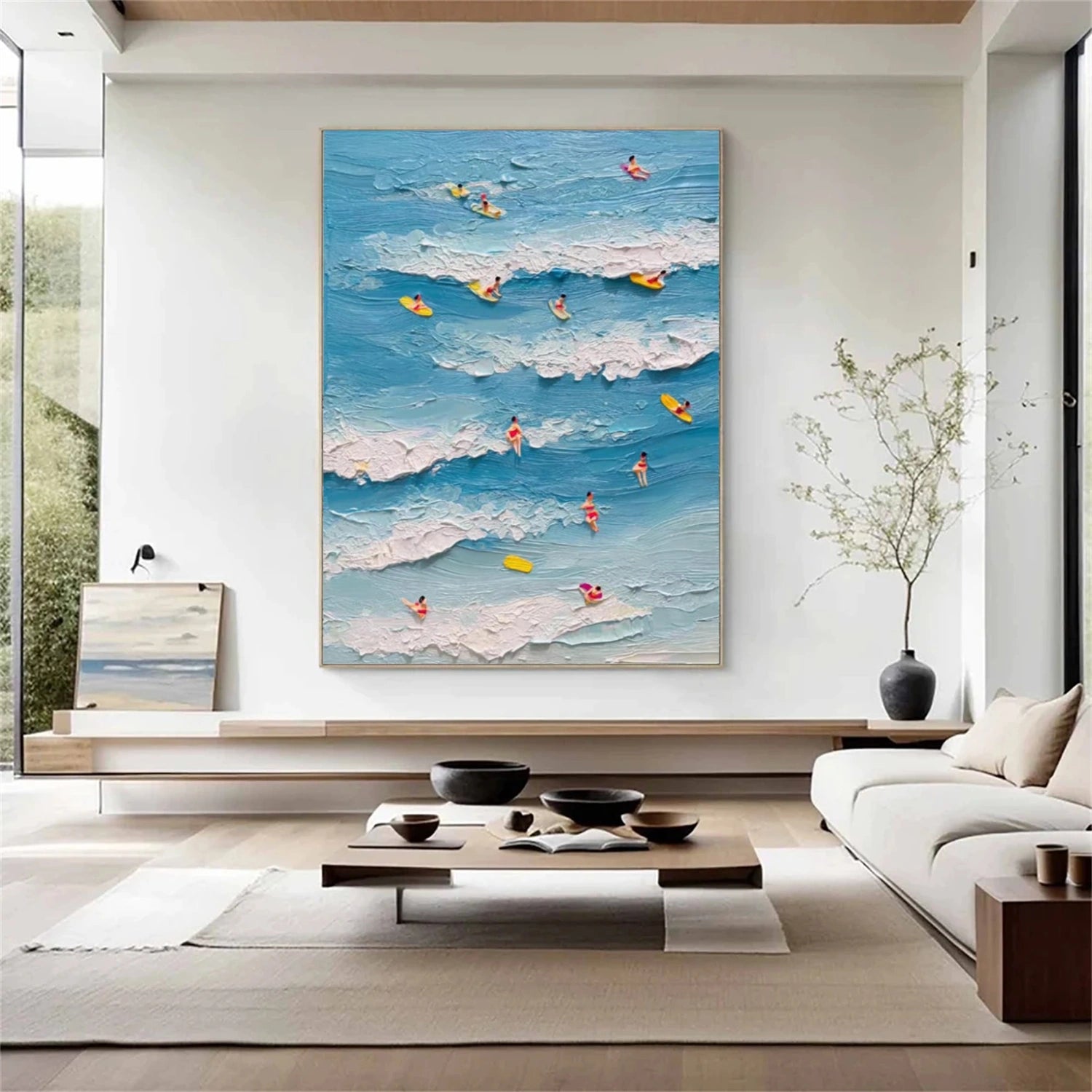 Surfing Sports Textured Wall Art #SC013