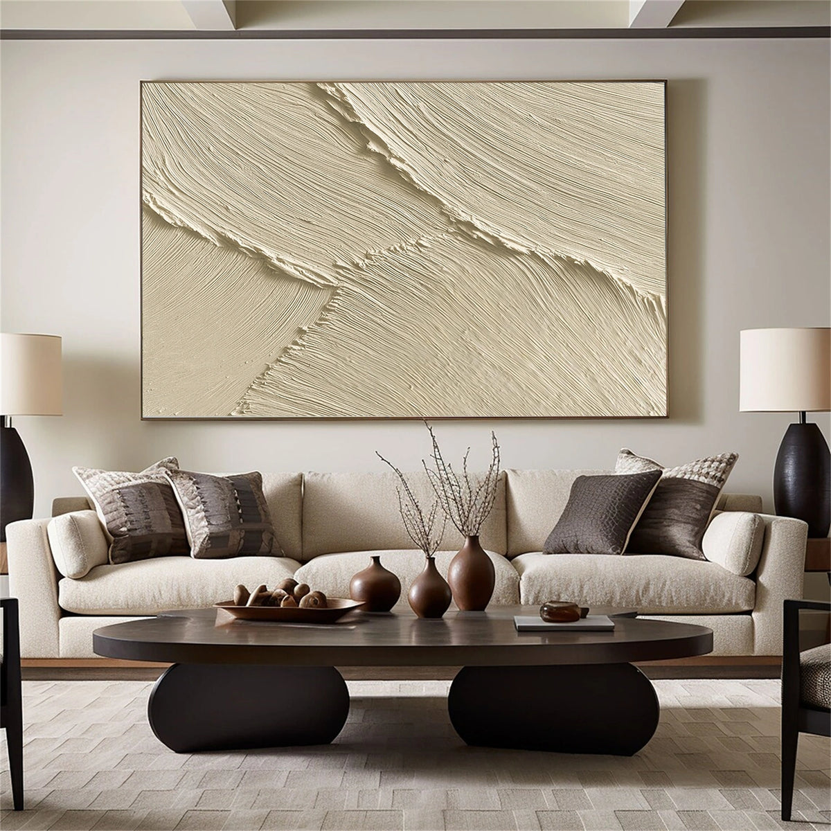 Beige Minimalist Textured Wall Art #MW028