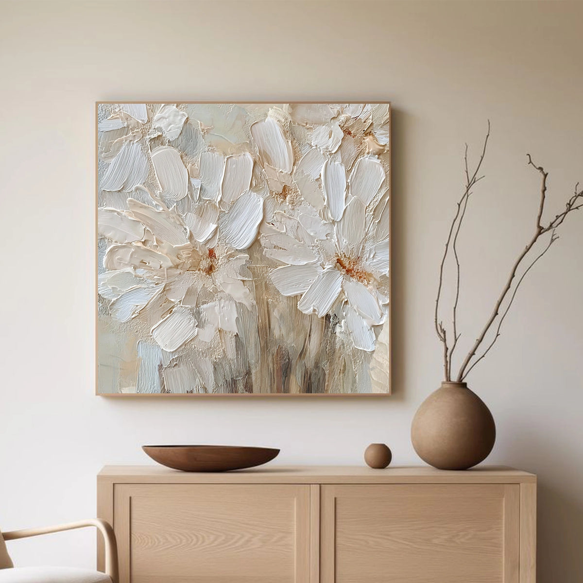 Abstract Flower And Tree Textured Wall Art #FT028