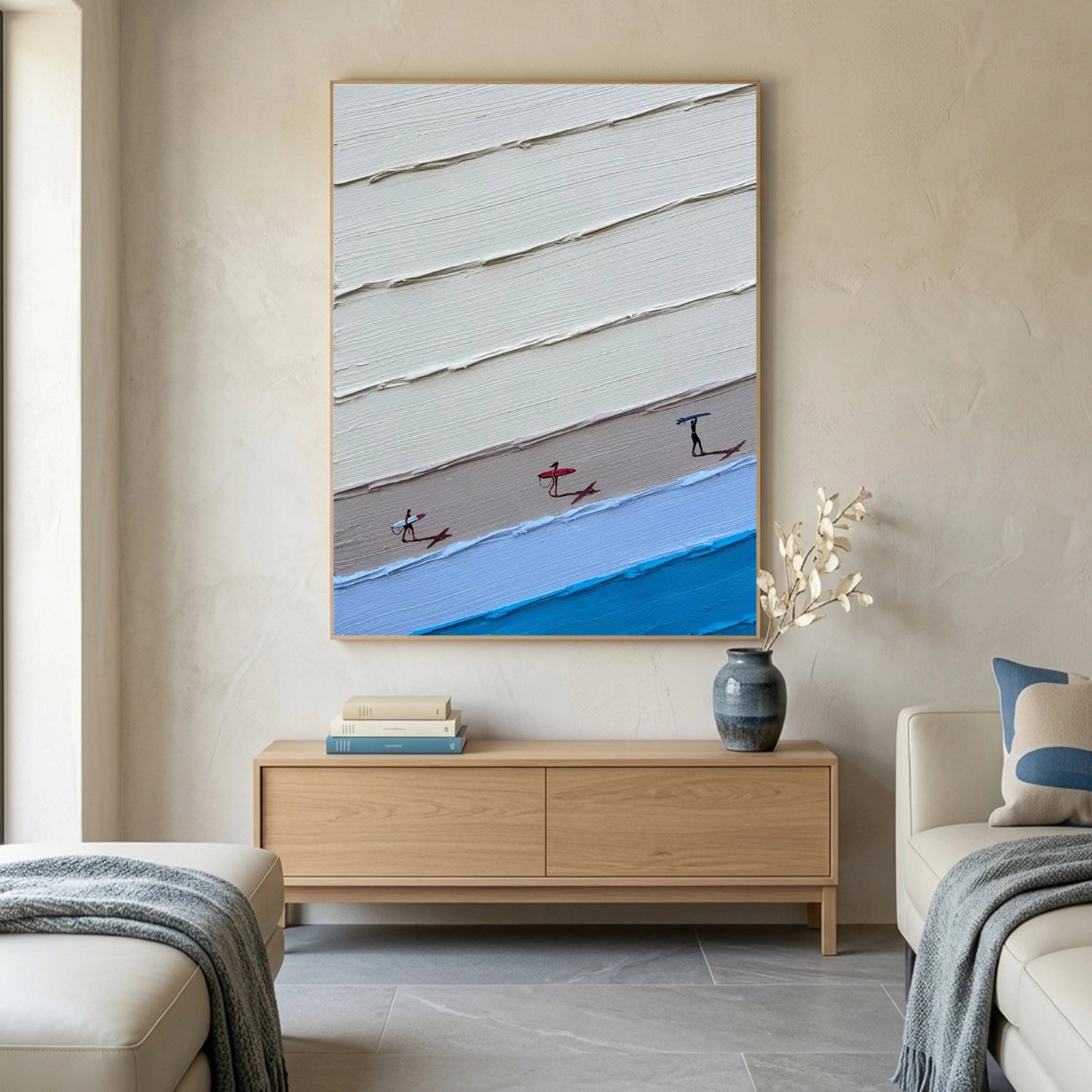 Surfing Sports Textured Wall Art #SC014