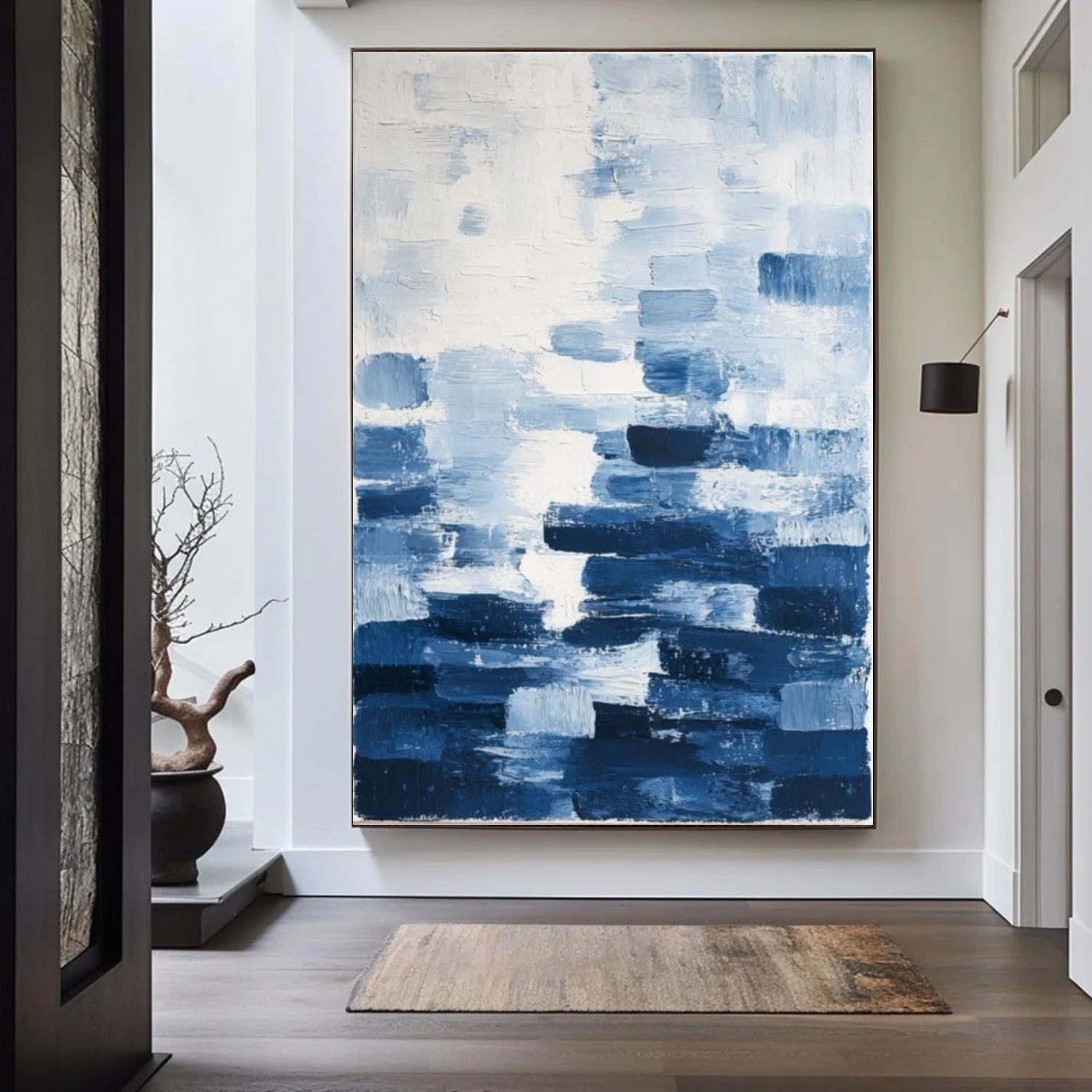 Blue Abstract Textured Wall Art #AW038