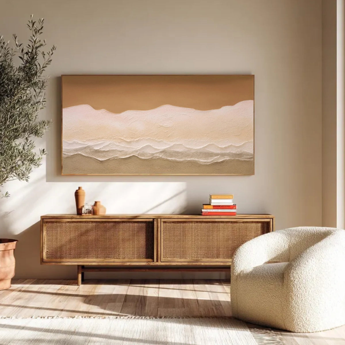 Abstract Ocean And Sky Textured Wall Art #OS054