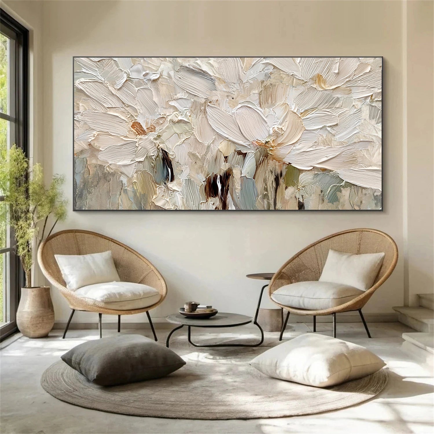 Abstract Flower And Tree Textured Wall Art #FT025