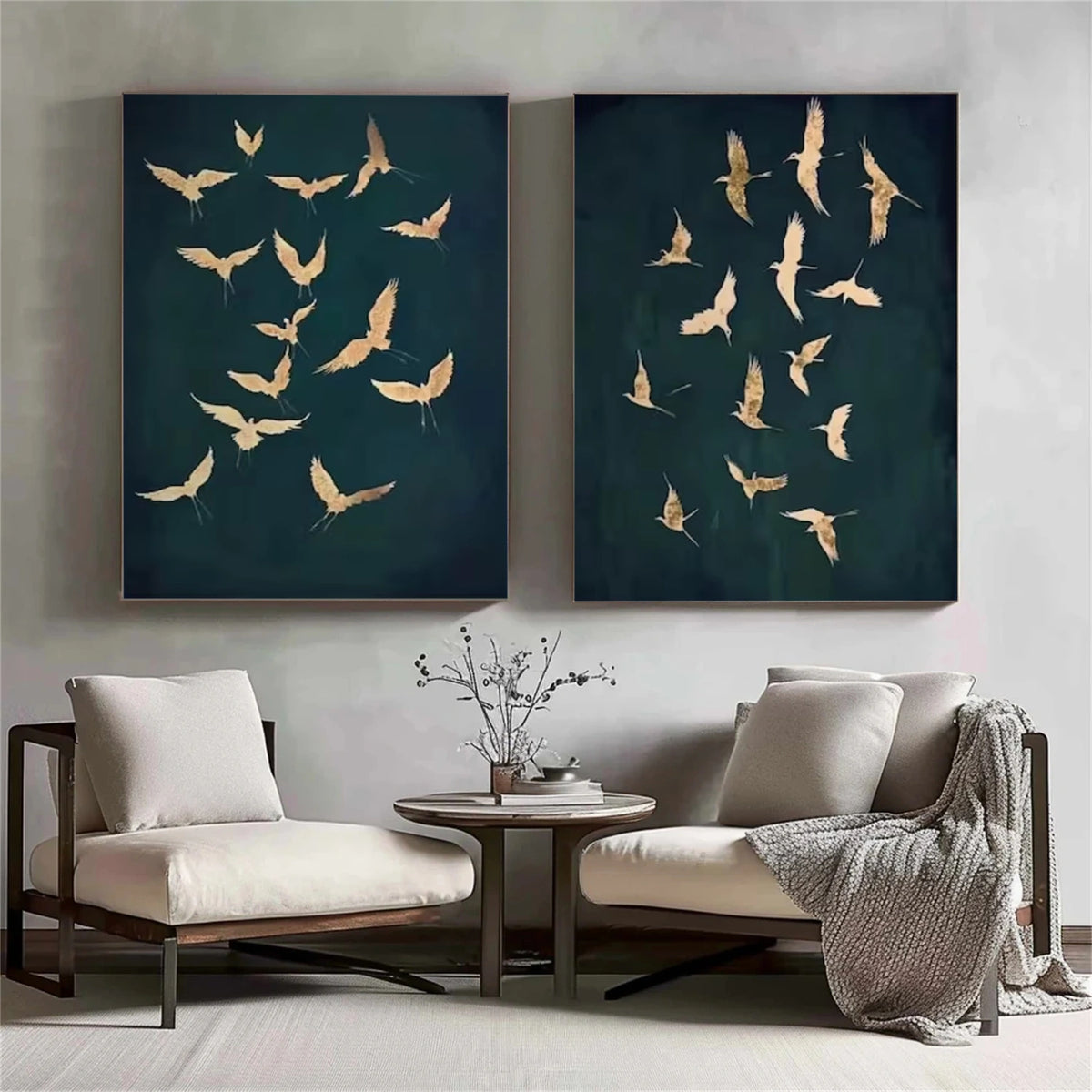 Abstract Animal Bird Wall Art Set of 2 #AN052