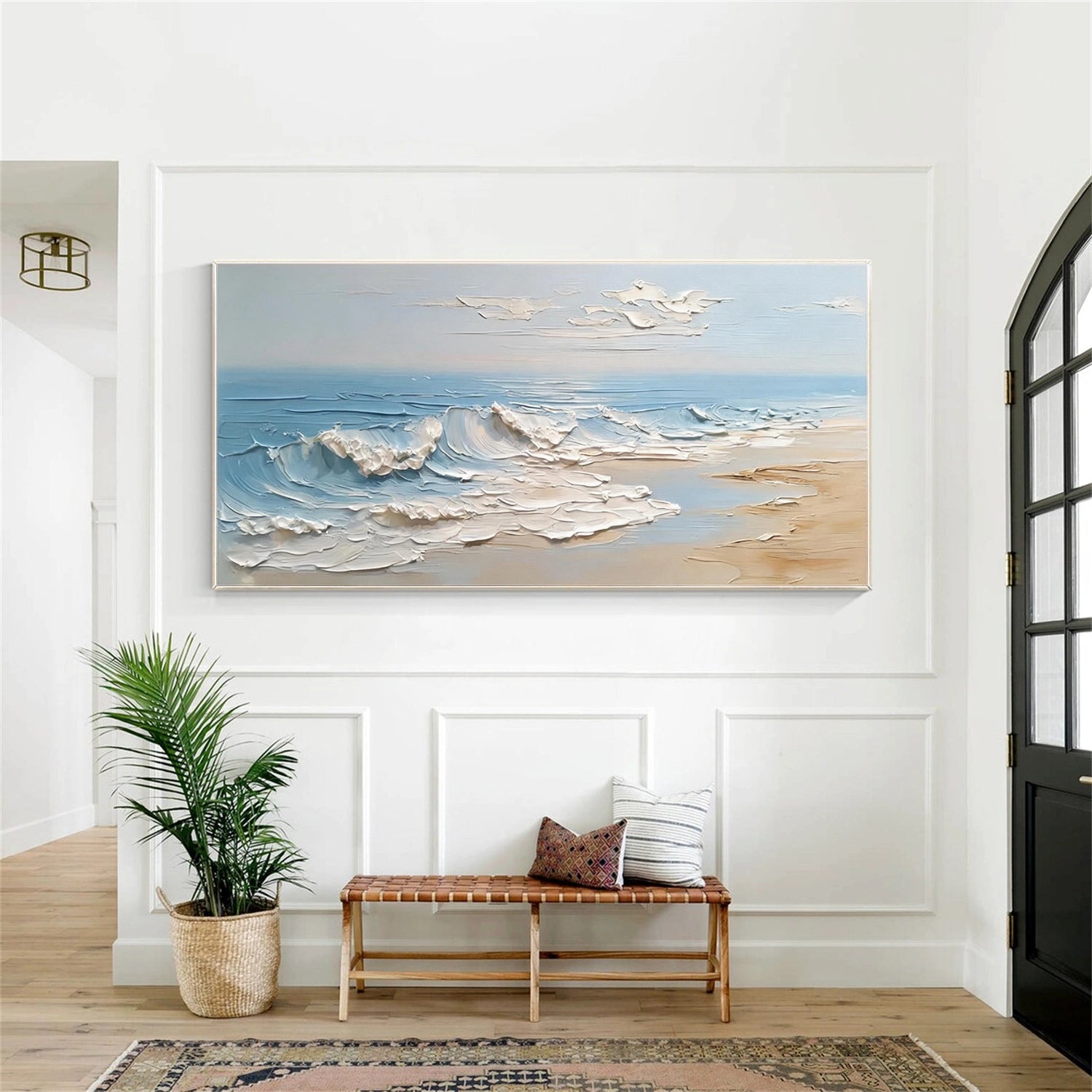Abstract Ocean And Sky Textured Wall Art #OS057