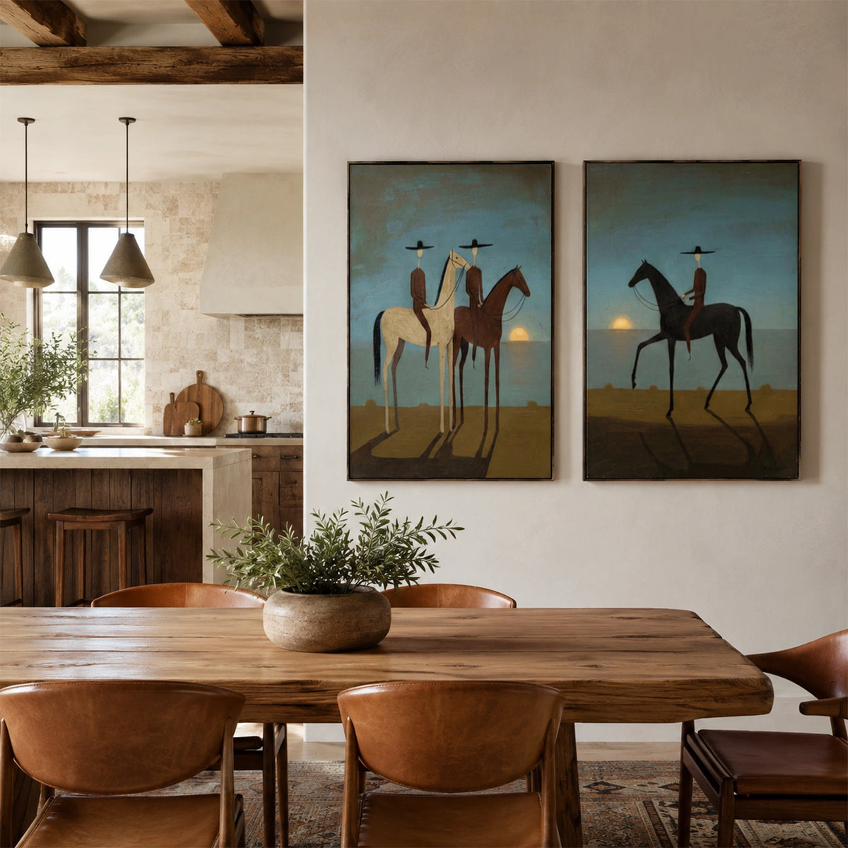 Western Cowboy Wall Art Set of 2 #AC035