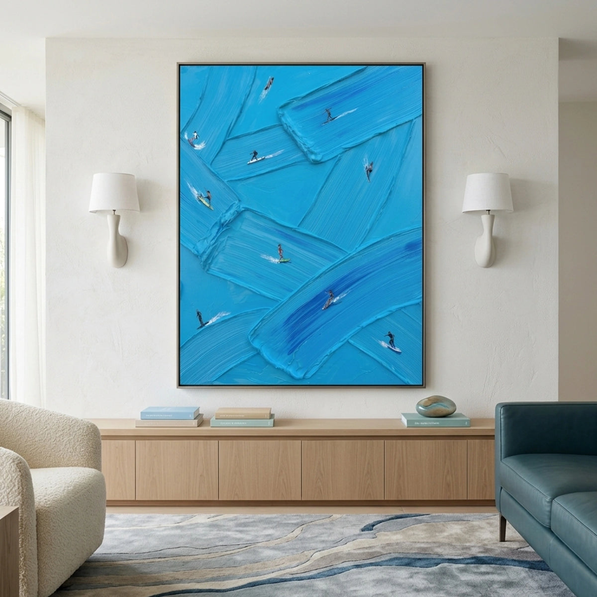 Surfing Sports Textured Wall Art #SC015