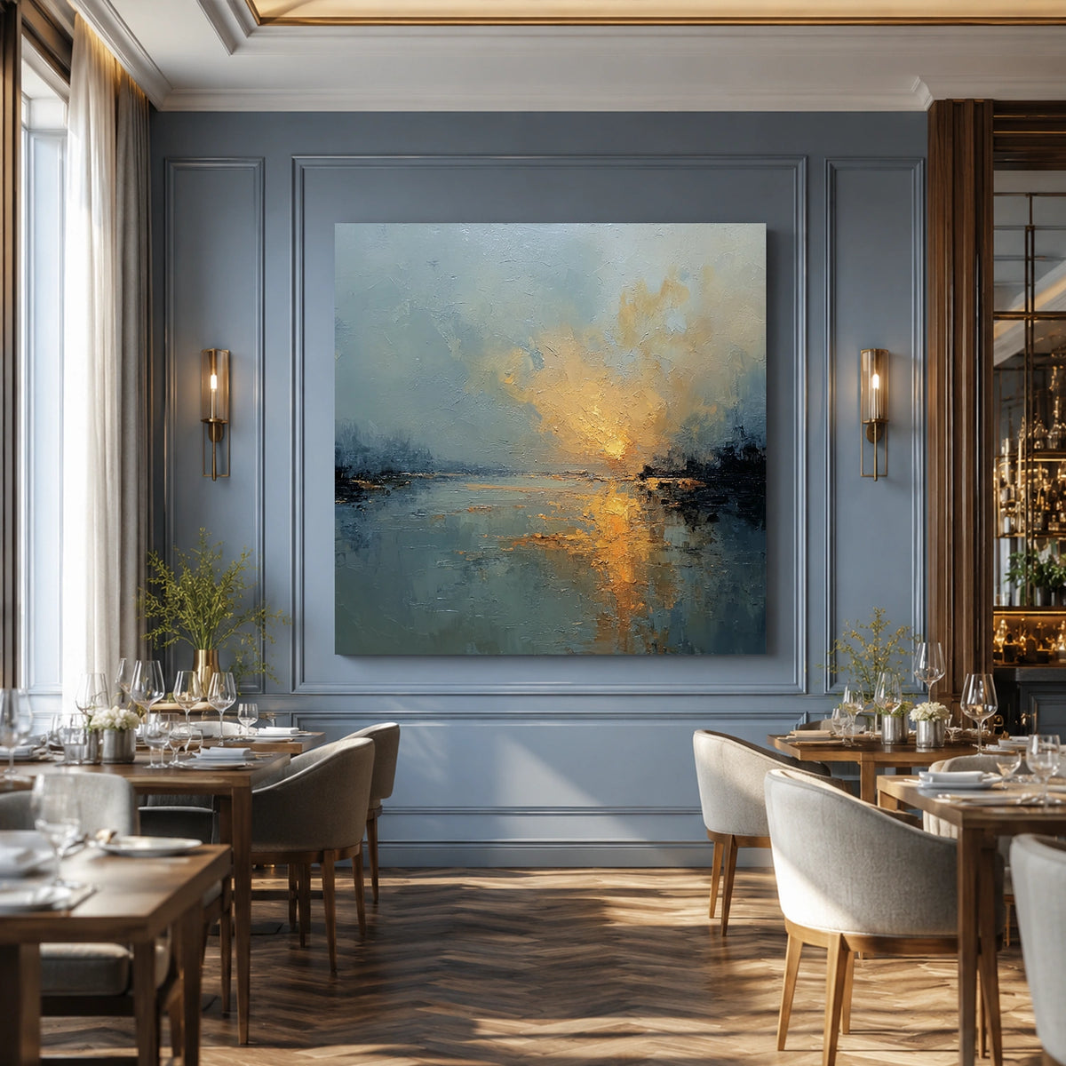 Abstract Ocean And Sky Wall Art #OS074