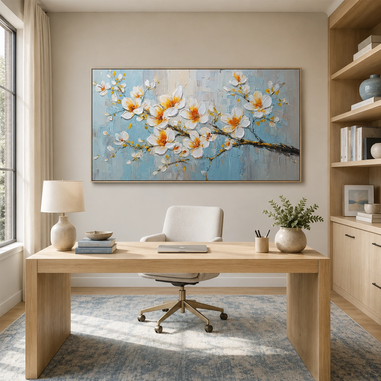 Abstract Flower And Tree Textured Wall Art #FT050