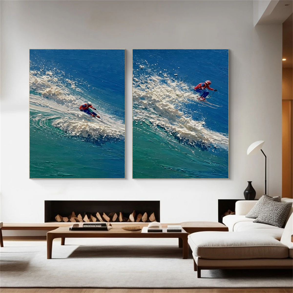 Surfing Sports Textured Wall Art Set of 2 #SC052
