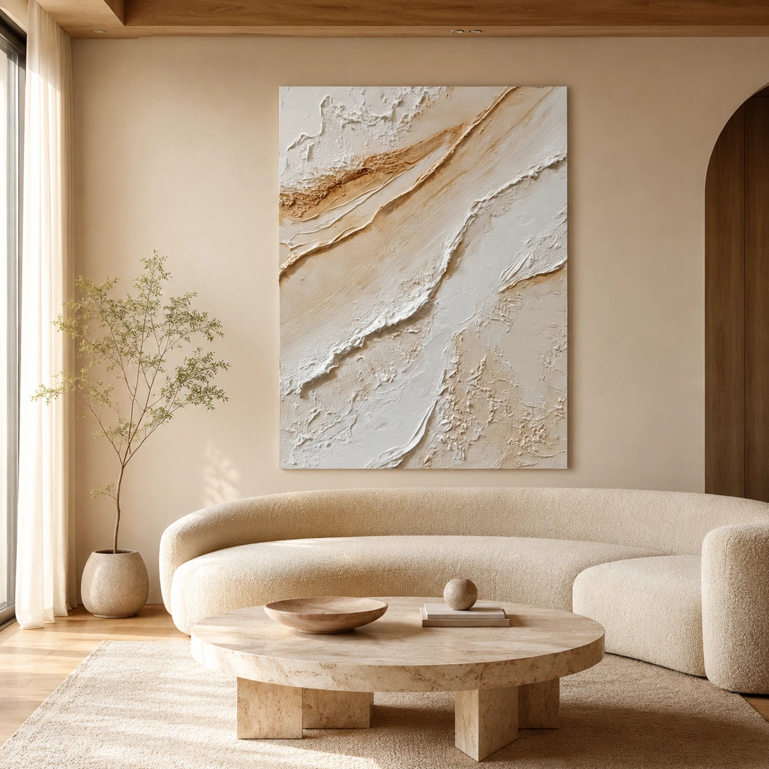 Brown Minimalist Textured Wall Art #MW038