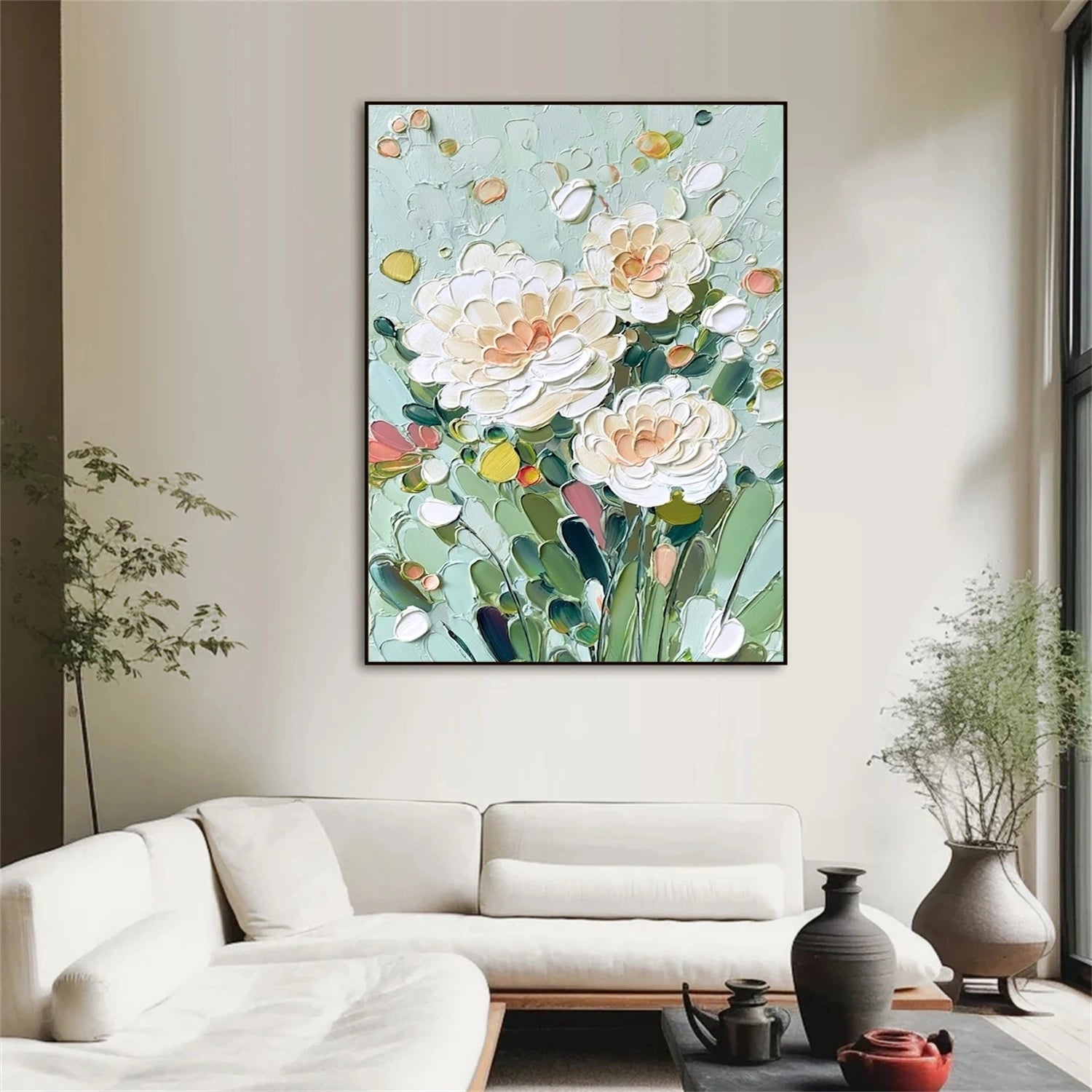 Abstract Flower And Tree Textured Wall Art #FT044