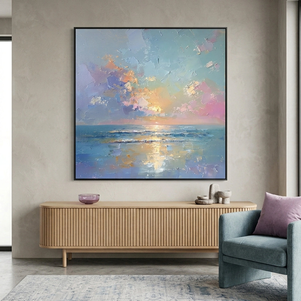 Abstract Ocean And Sky Wall Art #OS009