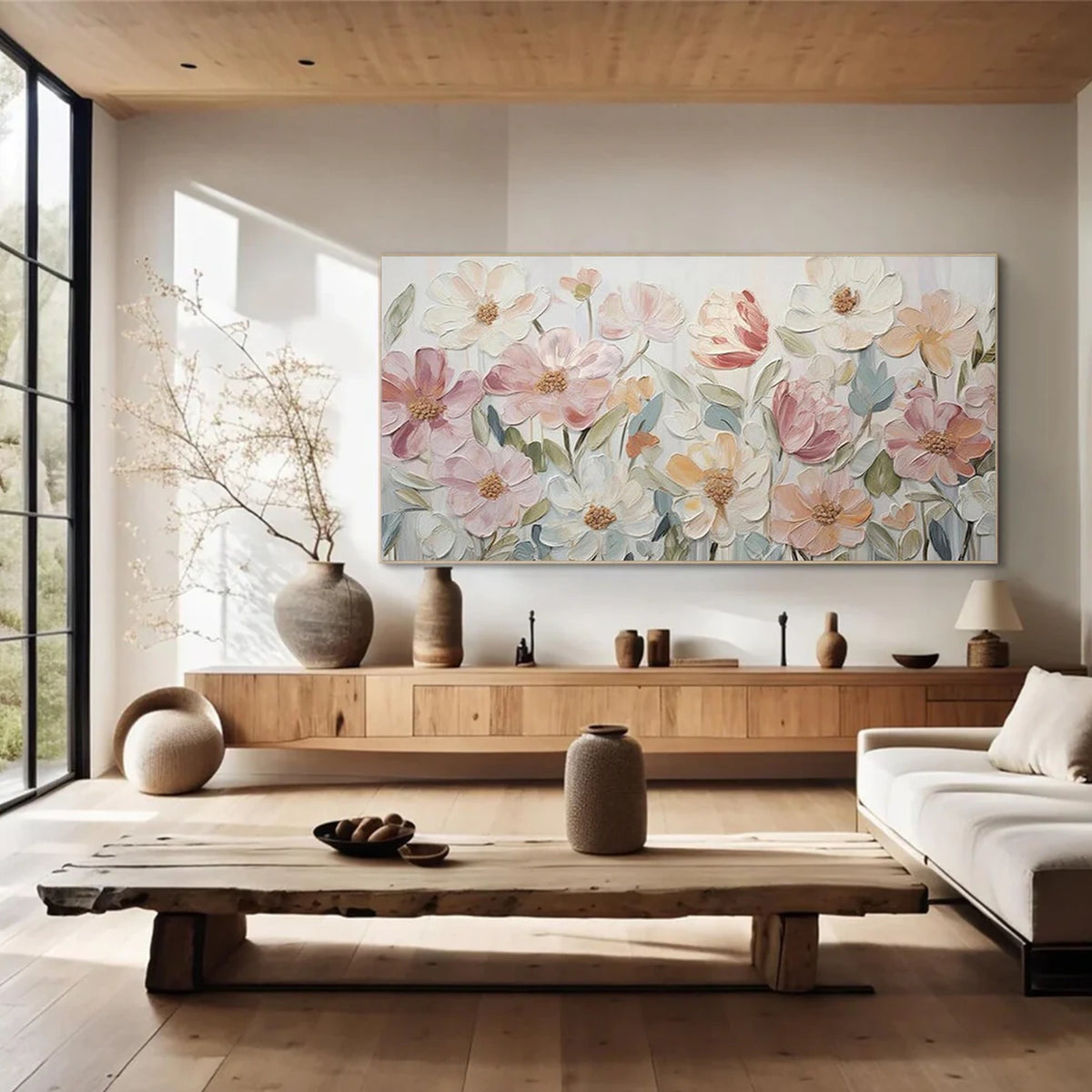 Abstract Flower And Tree Textured Wall Art #FT035