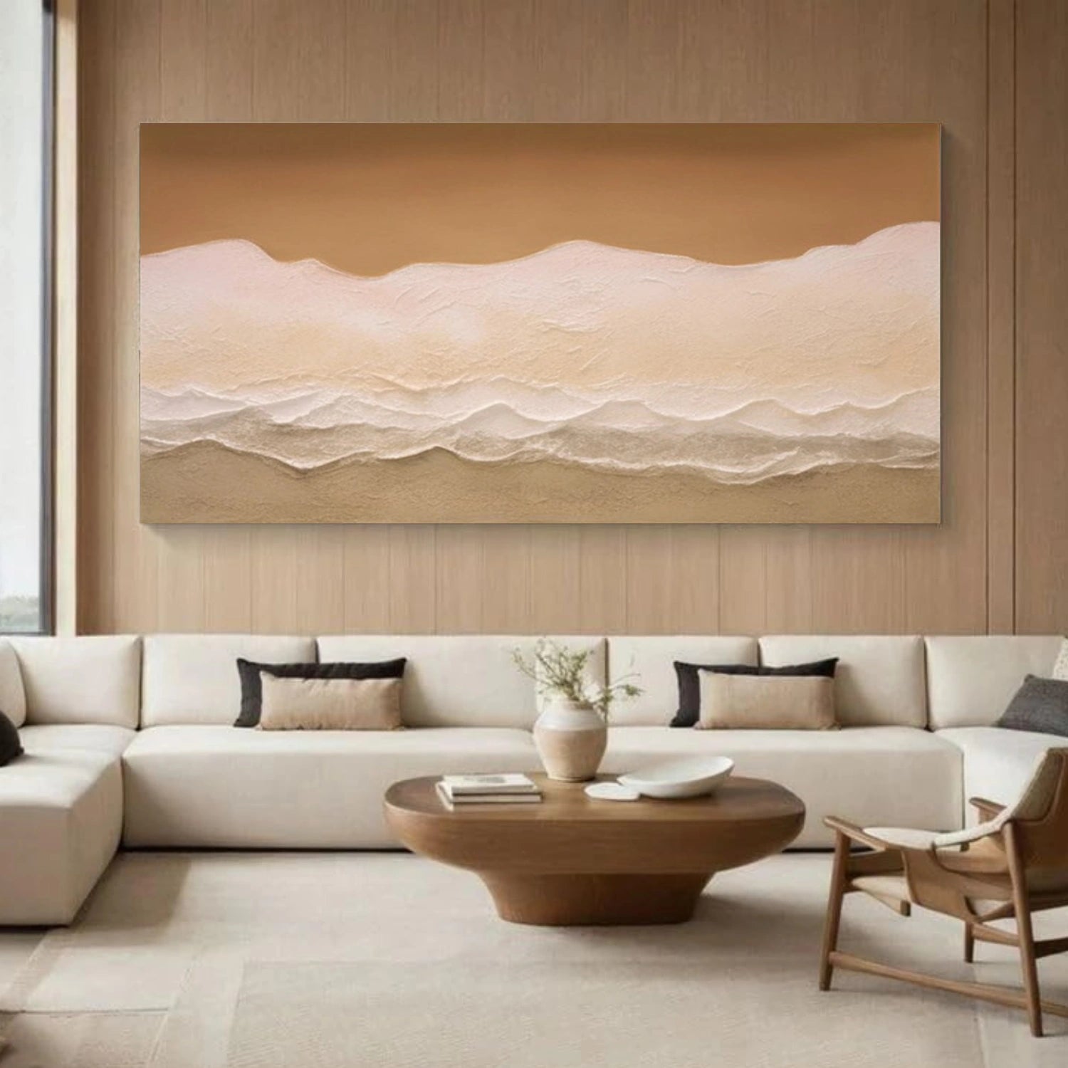 Abstract Ocean And Sky Textured Wall Art #OS054