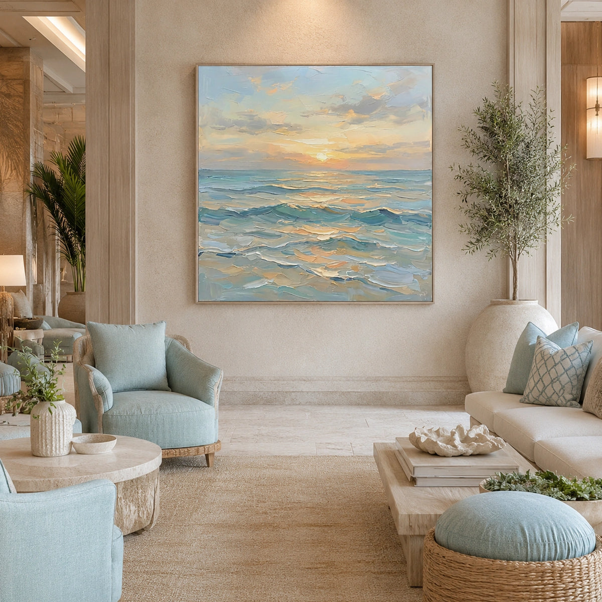 Abstract Ocean And Sky Wall Art #OS115