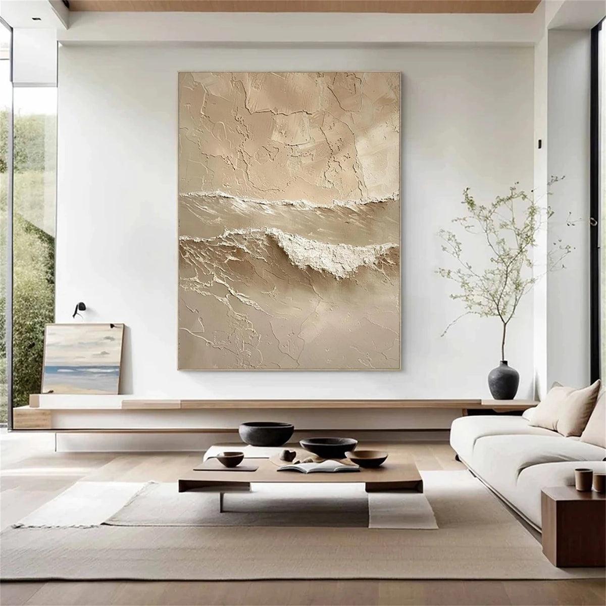 Abstract Ocean And Sky Textured Wall Art #OS027