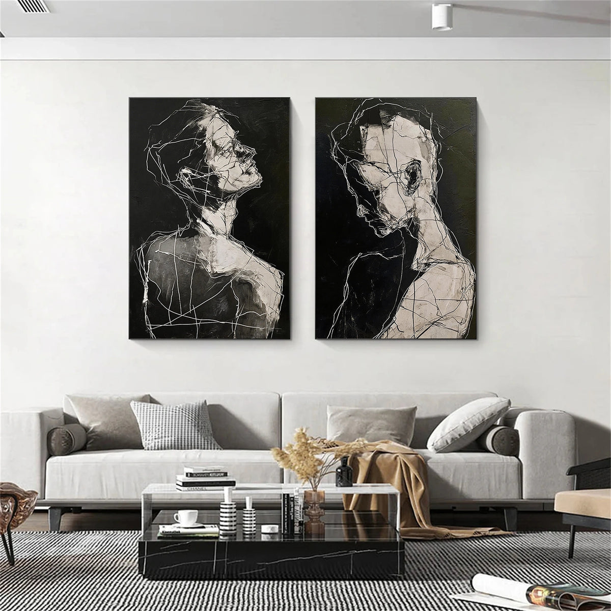 Abstract Portrait Wall Art Set of 2 #LA016