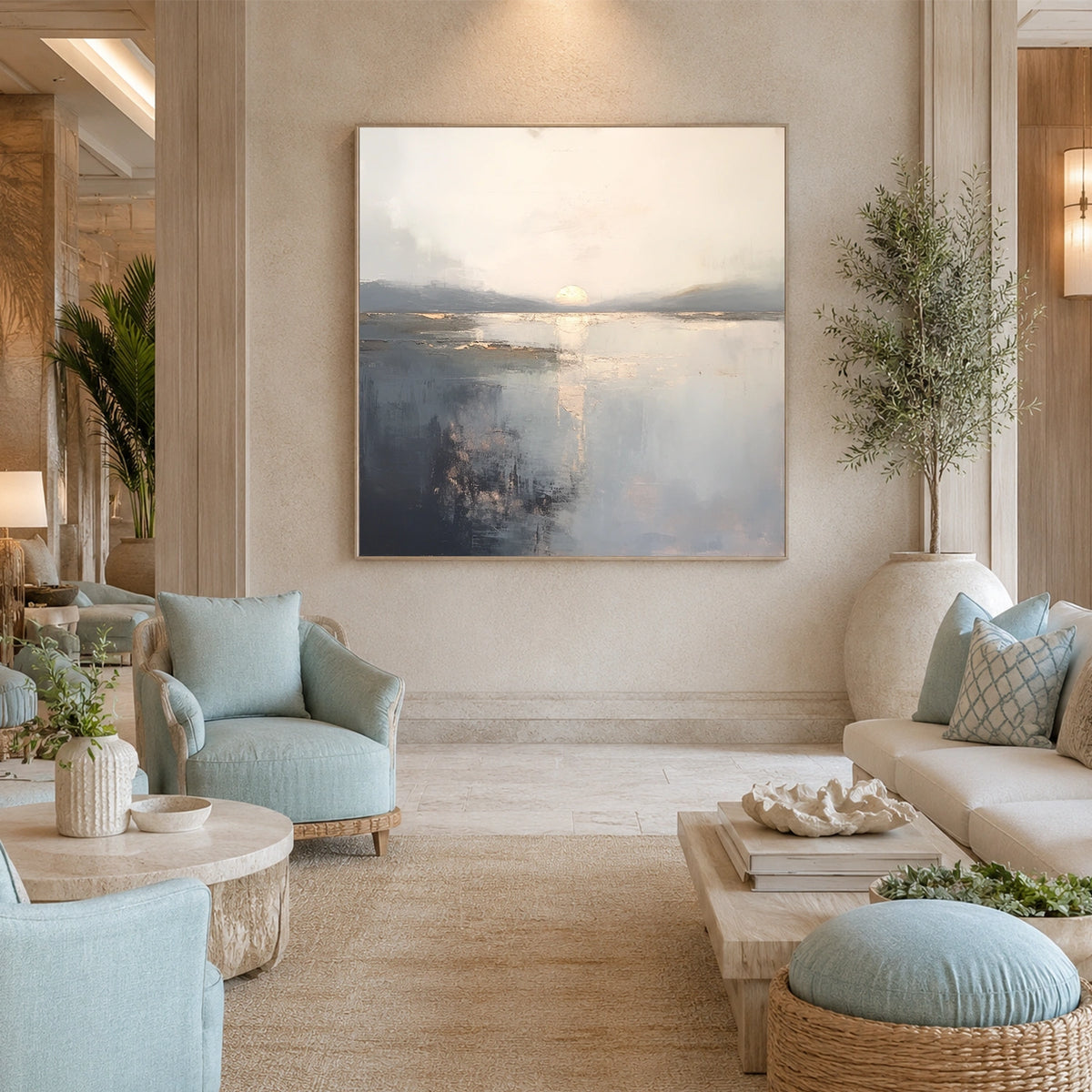 Abstract Ocean And Sky Wall Art #OS084