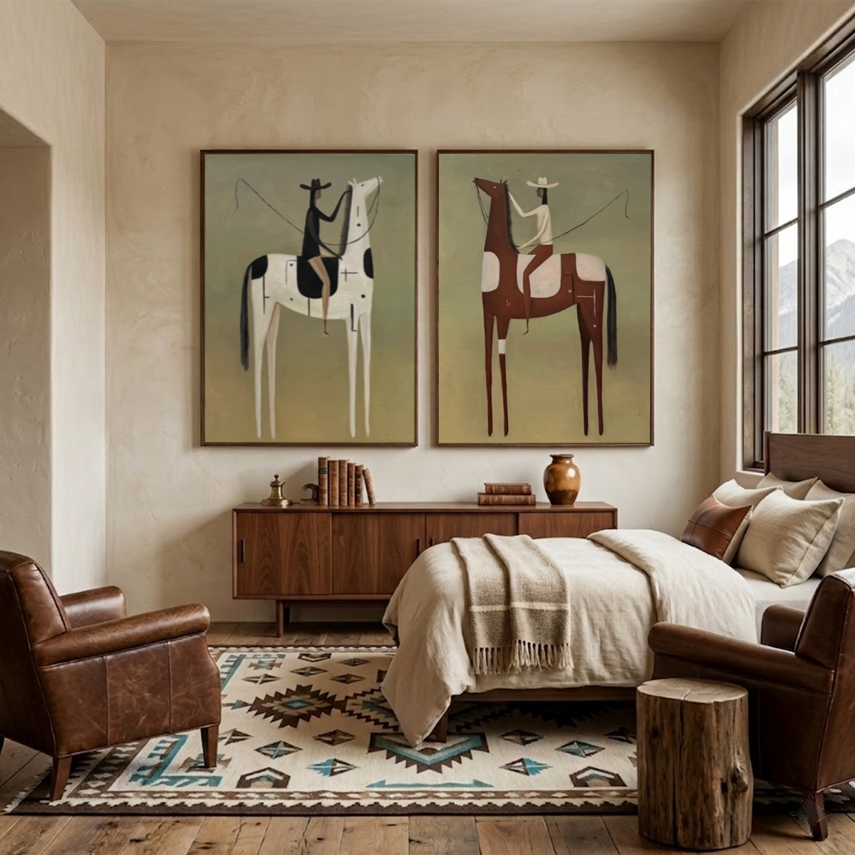 Western Cowboy Wall Art Set of 2 #AC 158