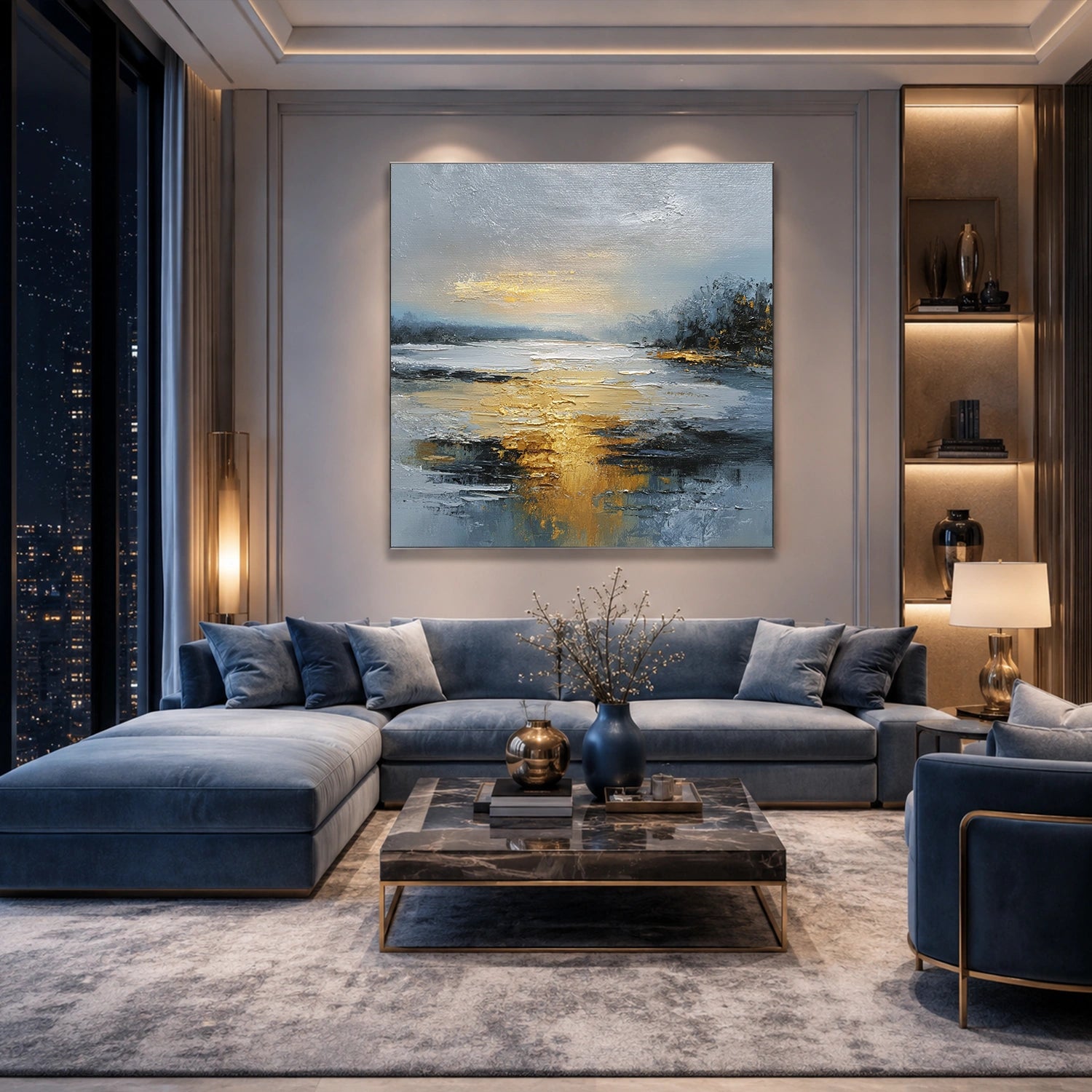 Abstract Ocean And Sky Wall Art #OS098