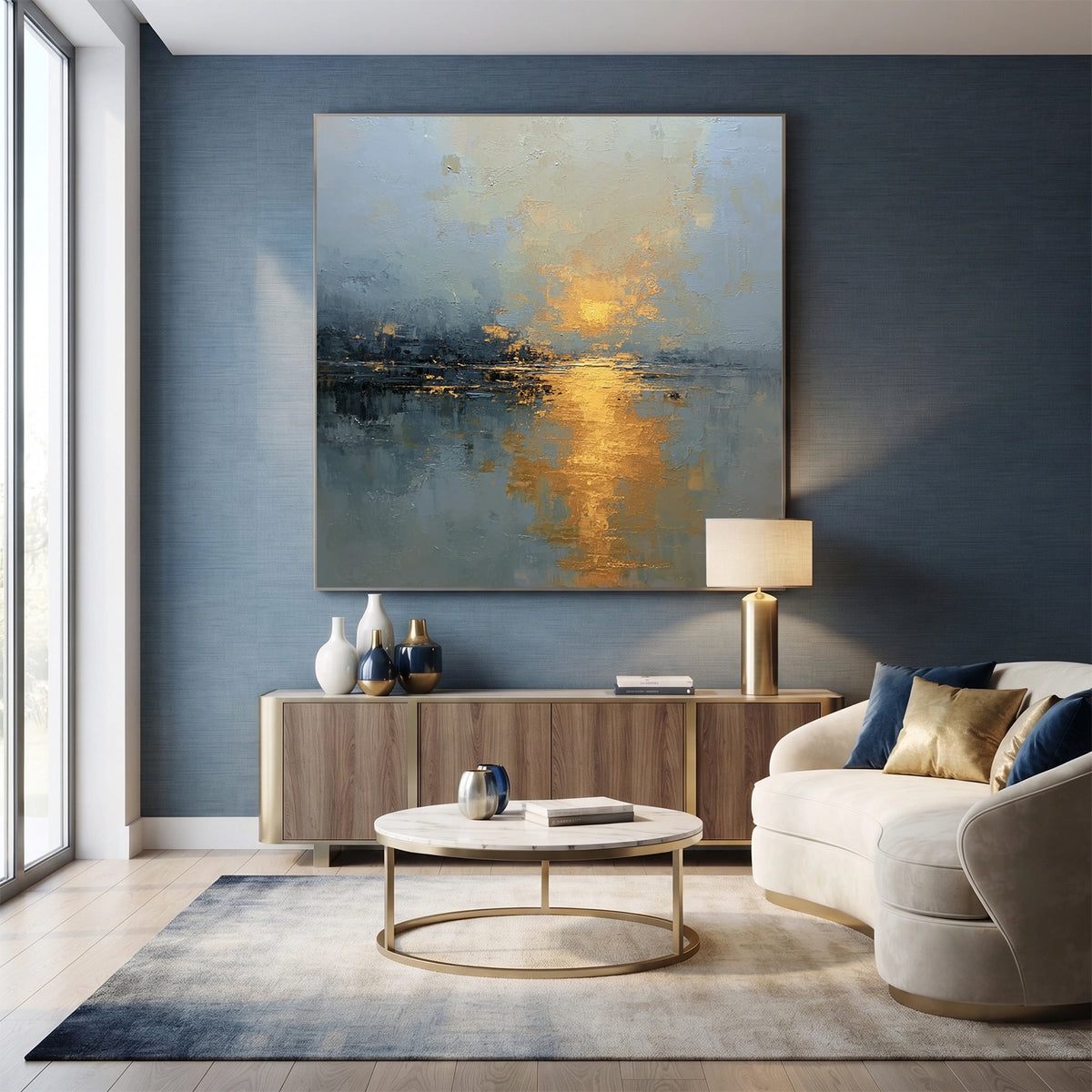 Abstract Ocean And Sky Wall Art #OS078