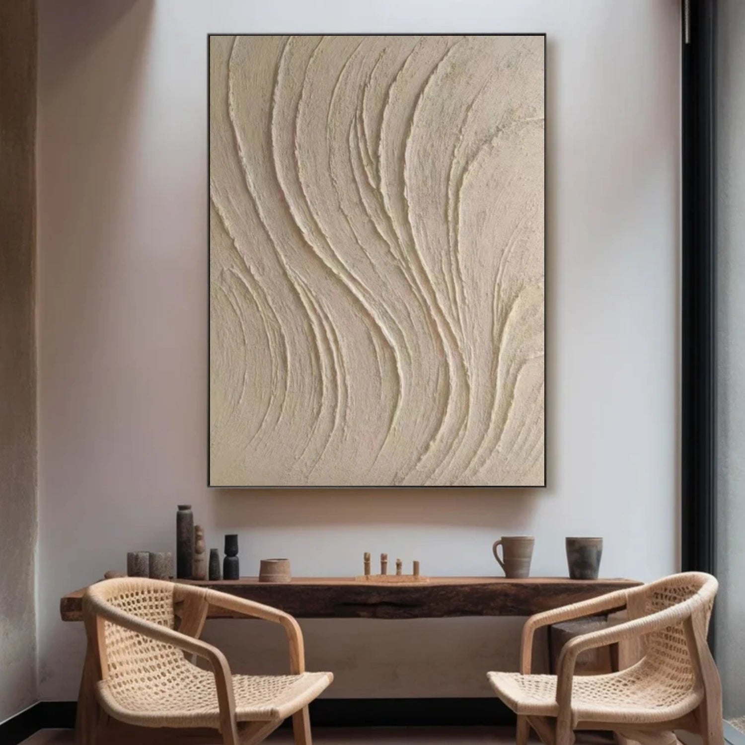Gray Minimalist Textured Wall Art #MW035