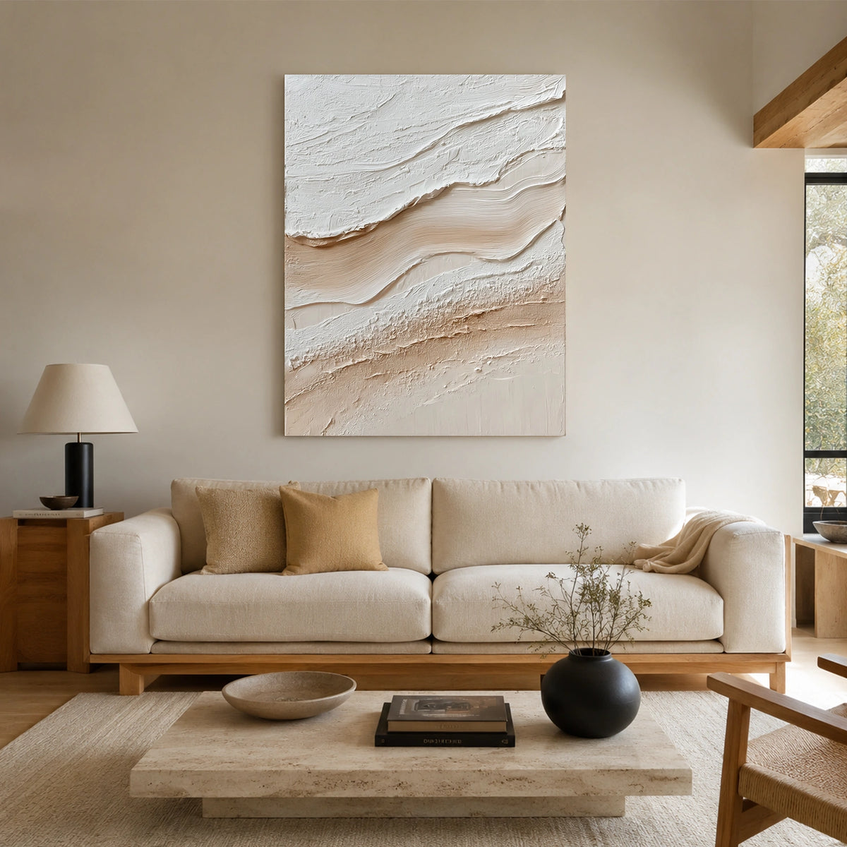 White Minimalist Textured Wall Art #MW037