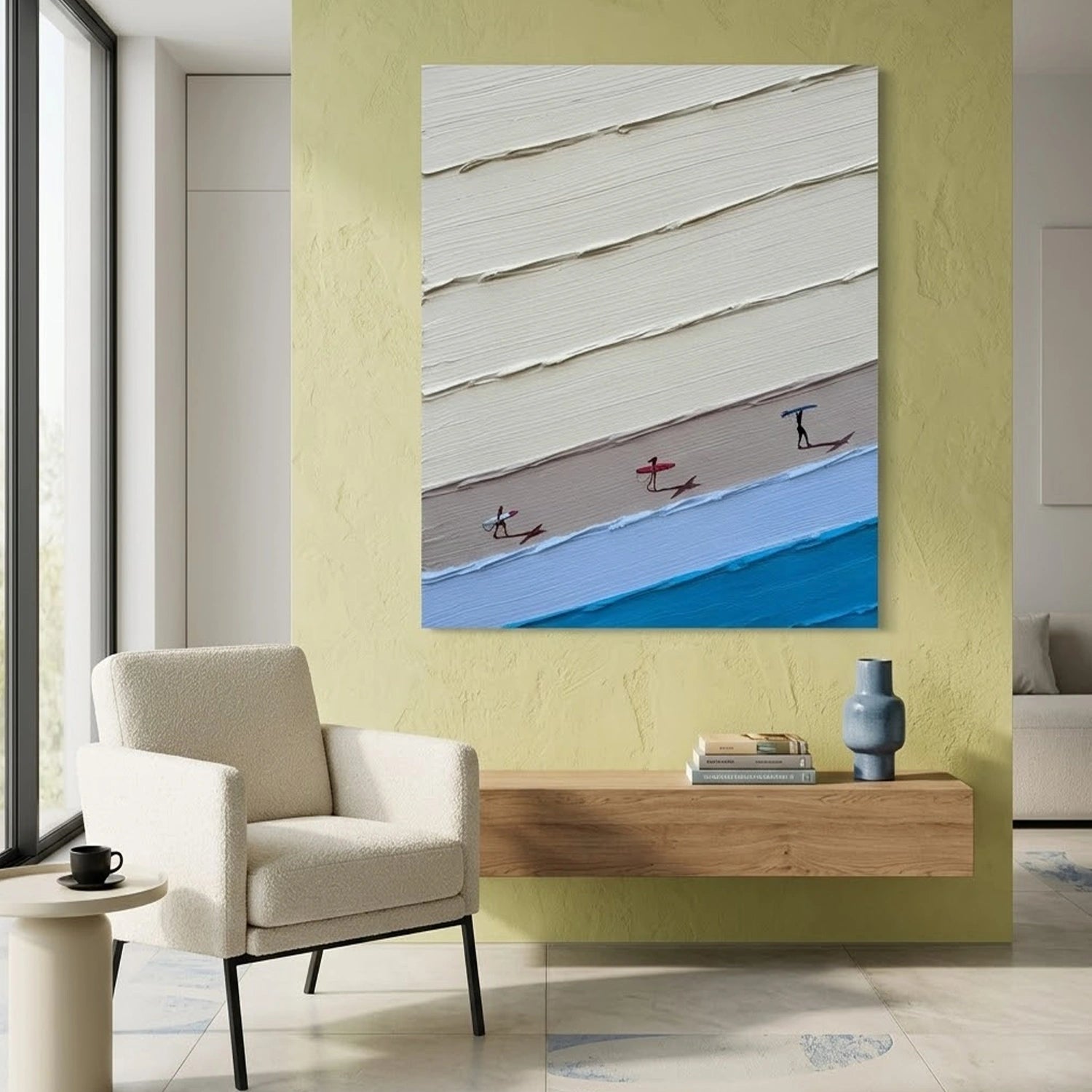 Surfing Sports Textured Wall Art #SC014