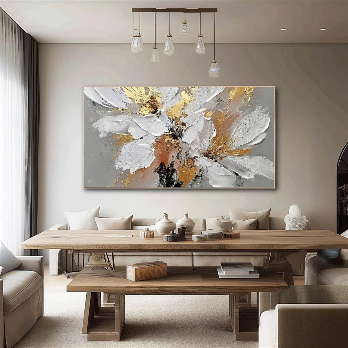 Abstract Flower And Tree Textured Wall Art #FT009