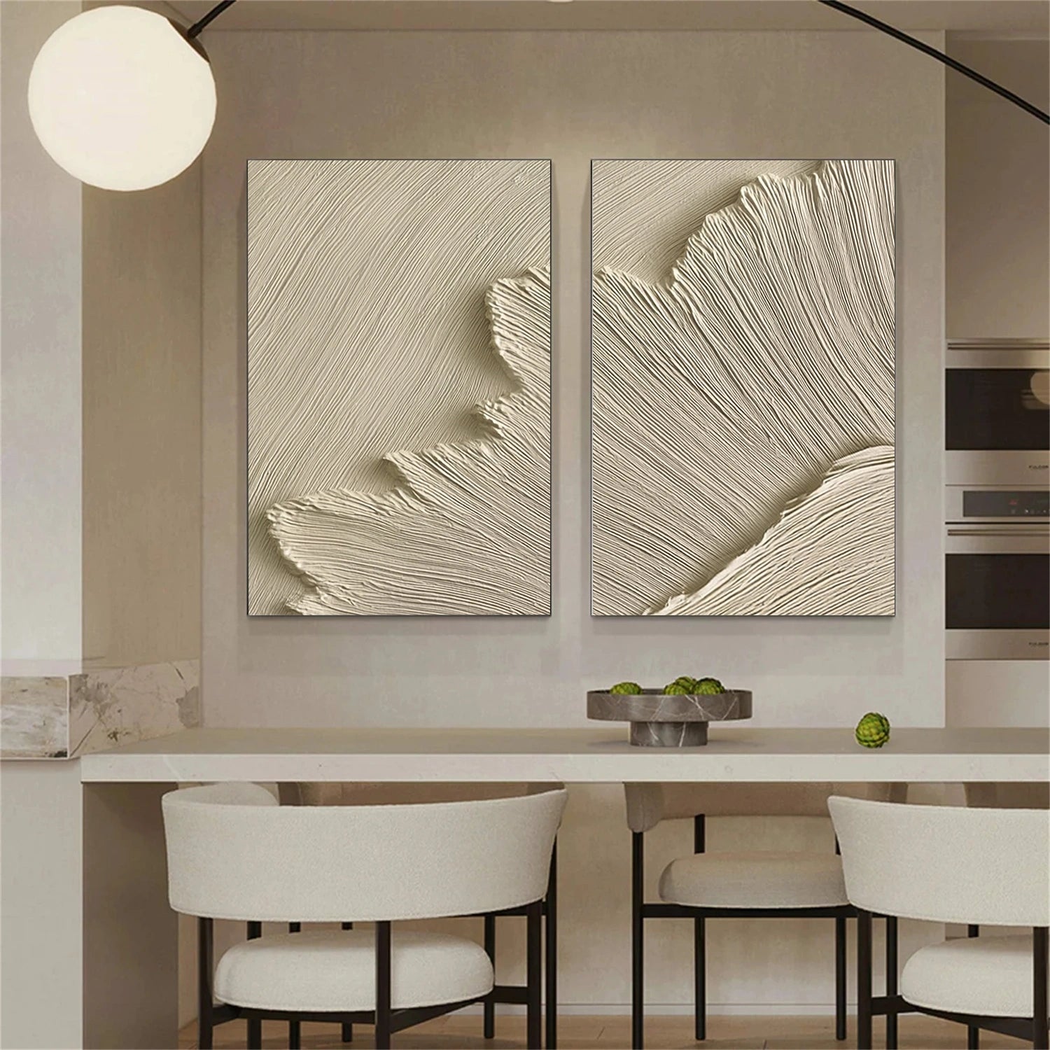 Beige Minimalist Textured Wall Art Set of 2 #MW027