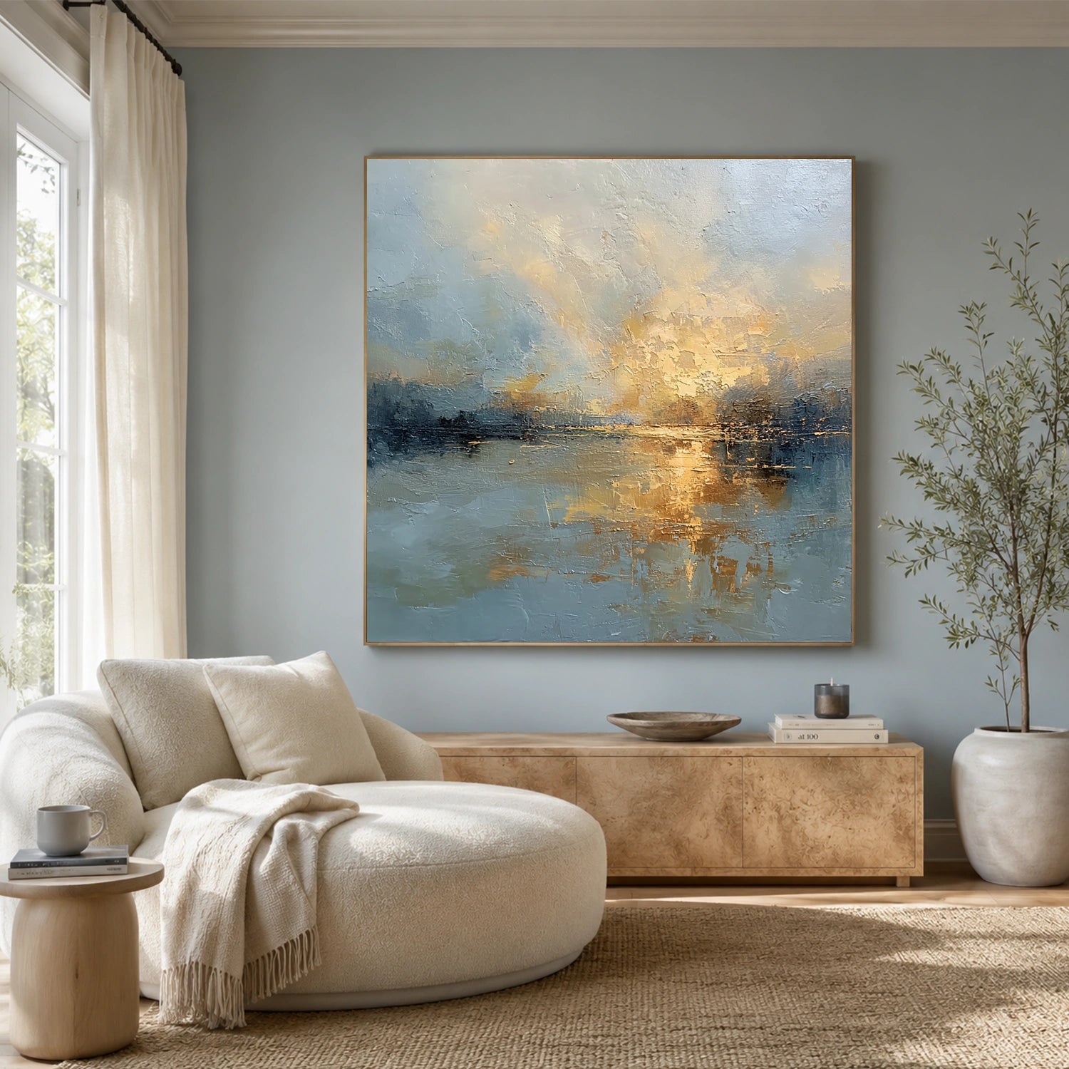 Abstract Ocean And Sky Wall Art #OS080