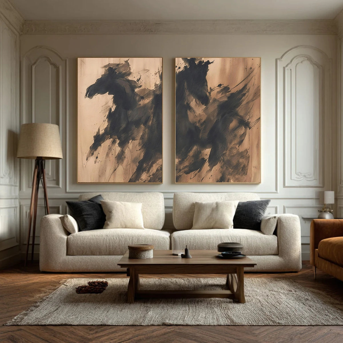 Abstract Animal Horse Wall Art Set of 2 #AN029