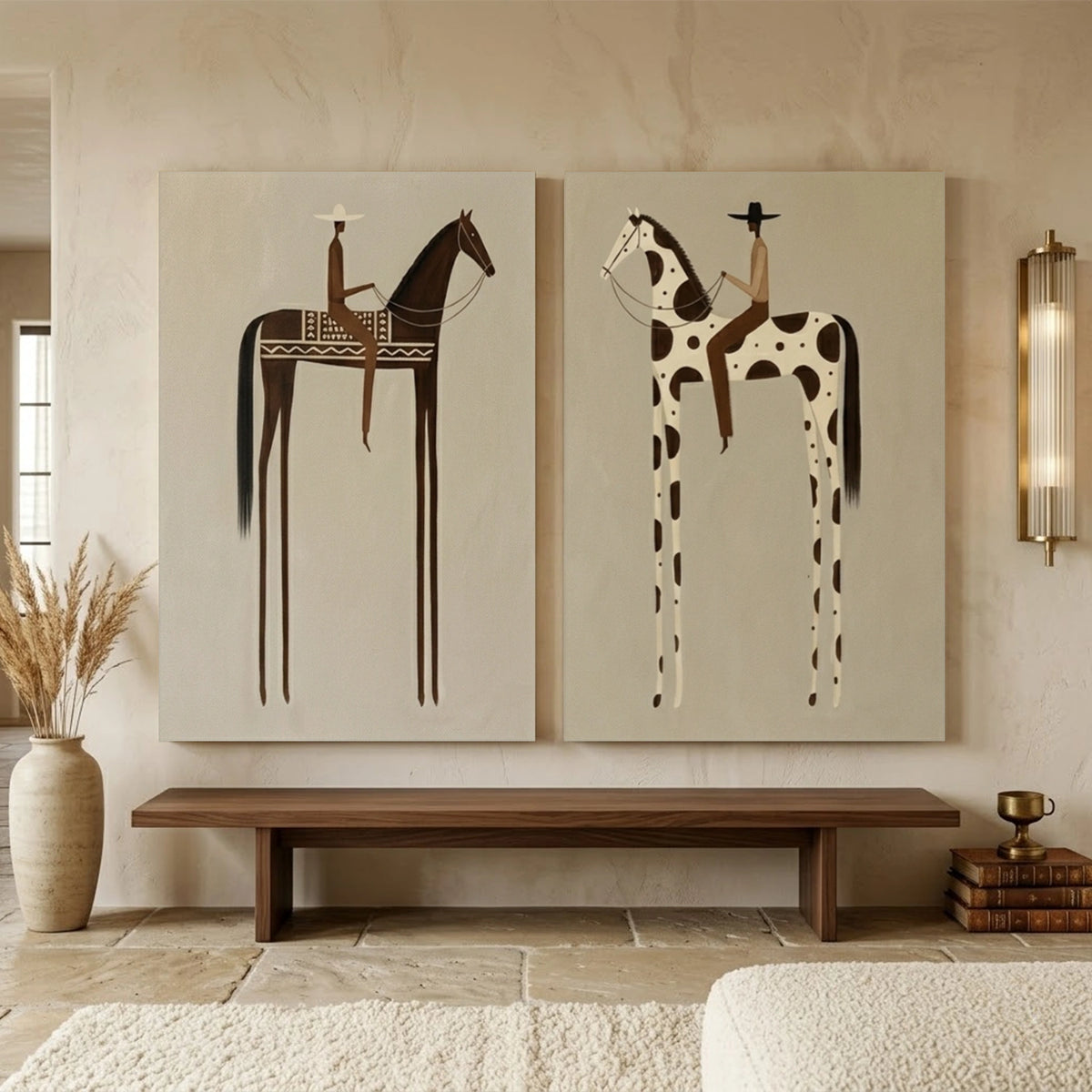 Western Cowboy Wall Art Set of 2 #AC105