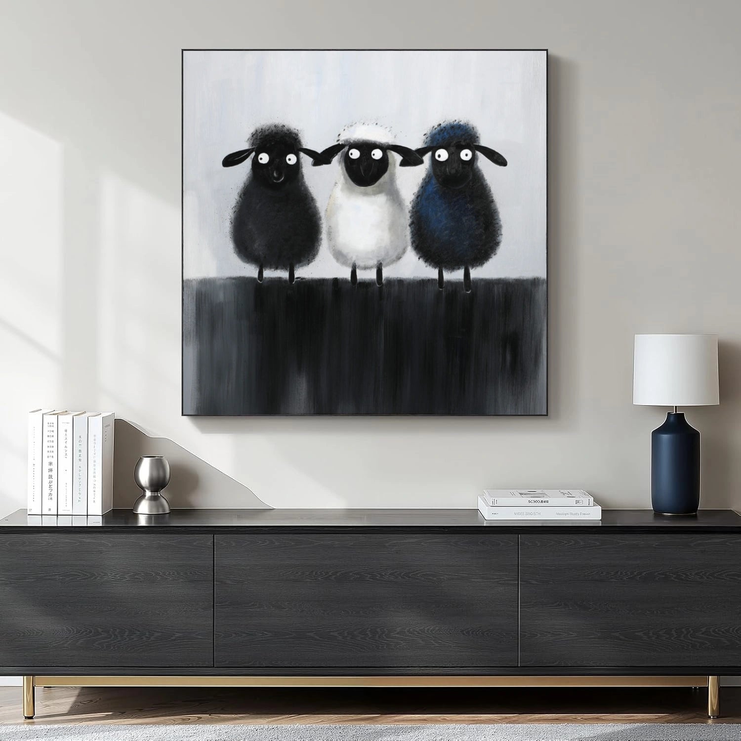 Abstract Animal Sheep Wall Art #AN008