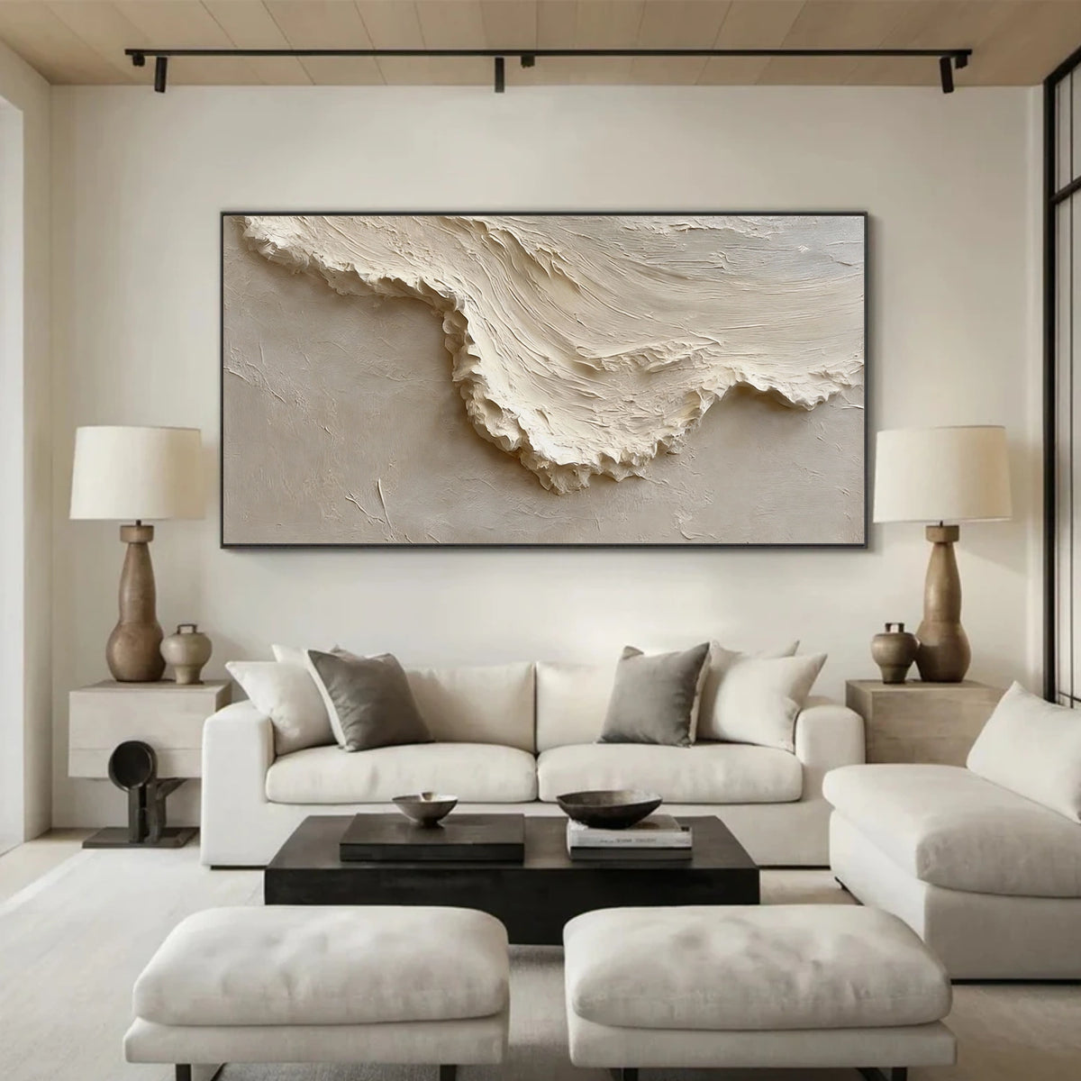 Abstract Ocean And Sky Textured Wall Art #OS134