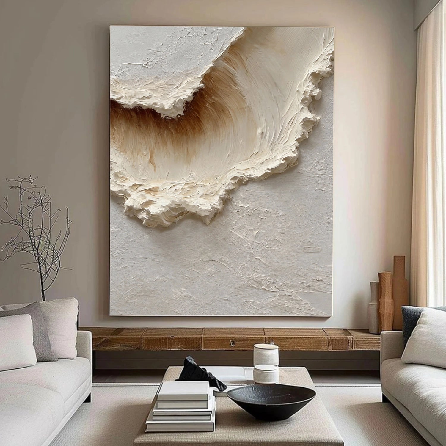 Minimalist Ocean And Sky Textured Wall Art #OS028