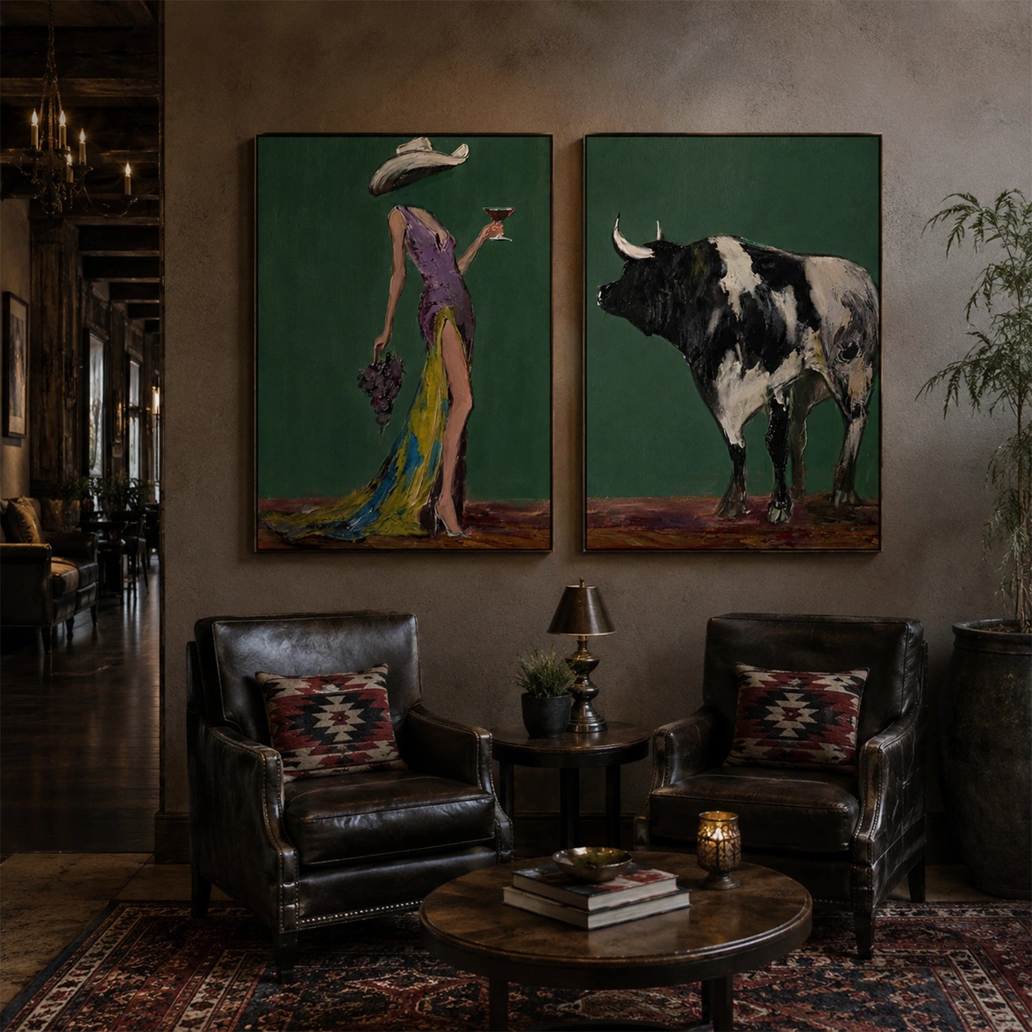 Western Cowboy Wall Art Set of 2 #AC028