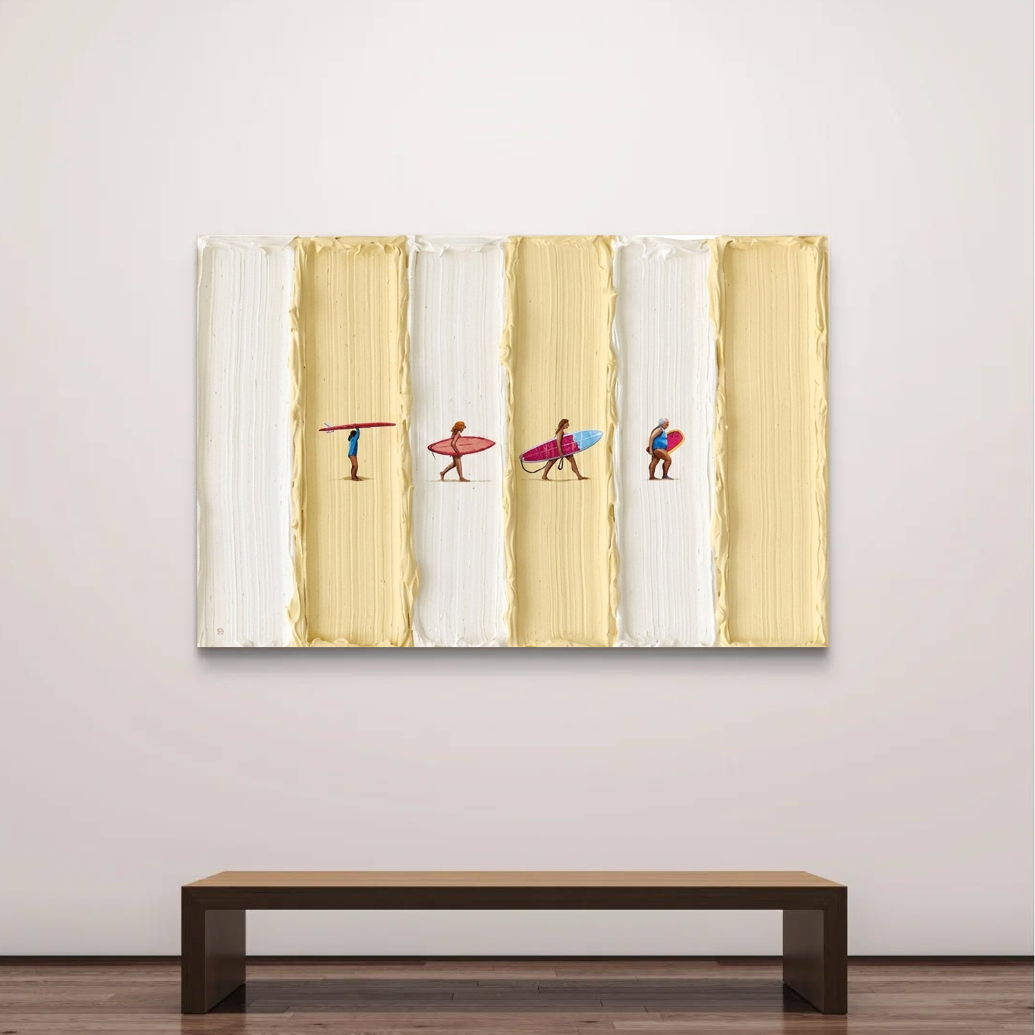 Surfing Sports Textured Wall Art #SC047