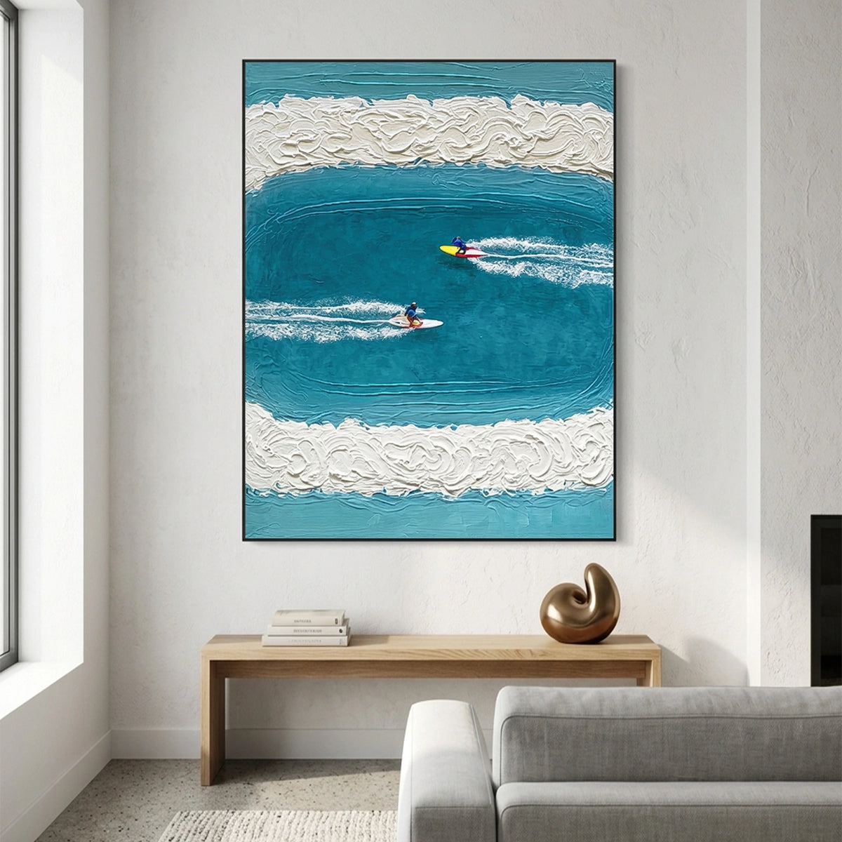 Surfing Sports Textured Wall Art #SC017