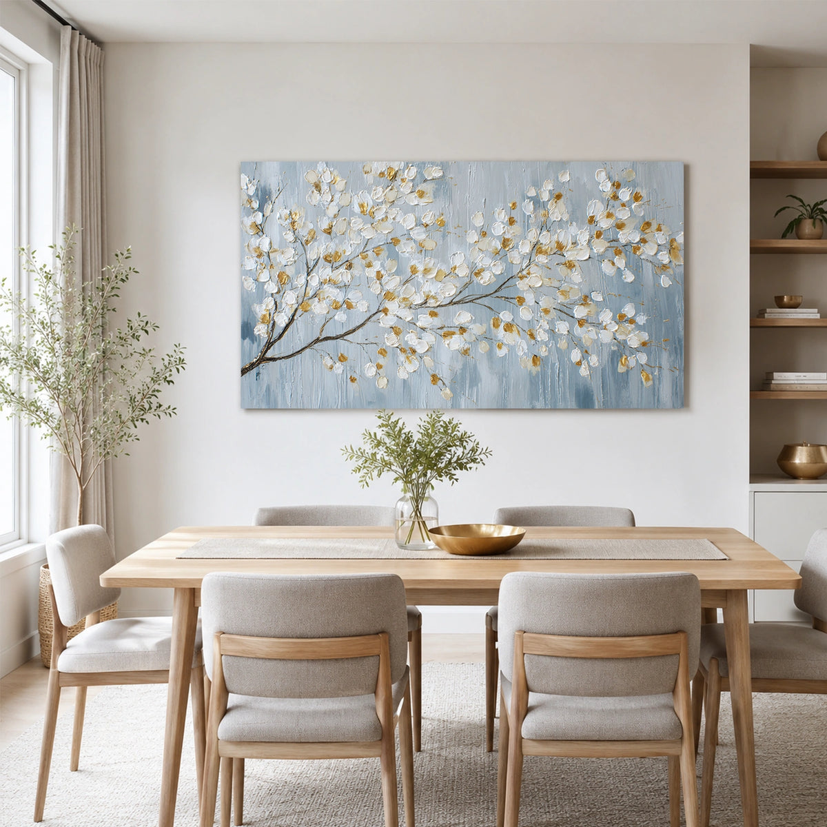 Abstract Flower And Tree Textured Wall Art #FT058