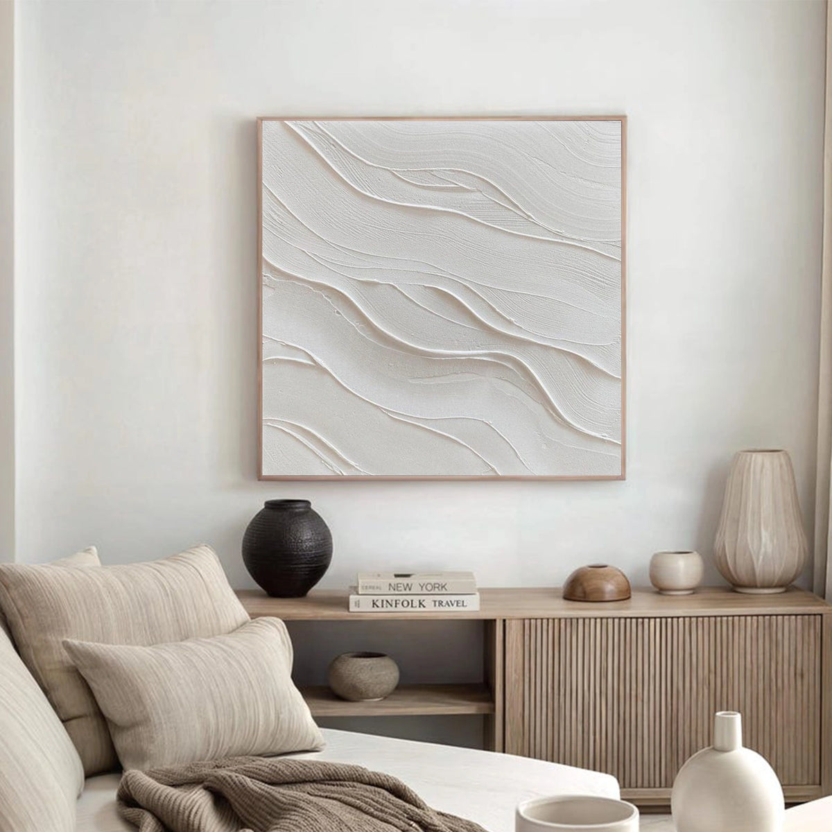 White Minimalist Textured Wall Art #MW036