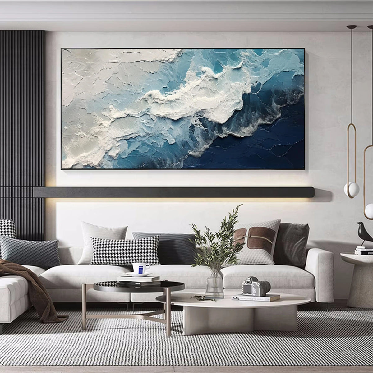 Abstract Ocean And Sky Textured Wall Art #OS052