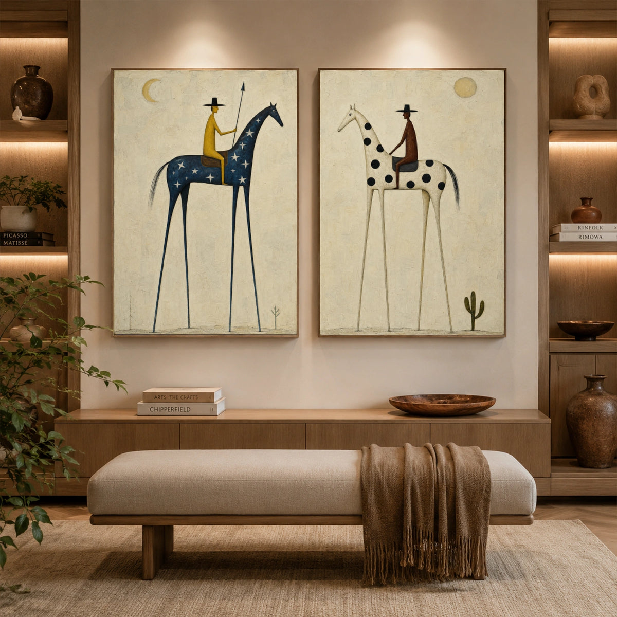 Western Cowboy Wall Art Set of 2 #AC010