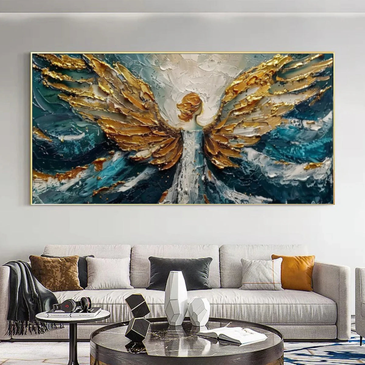 Abstract Angel Portrait Textured Wall Art #LA046