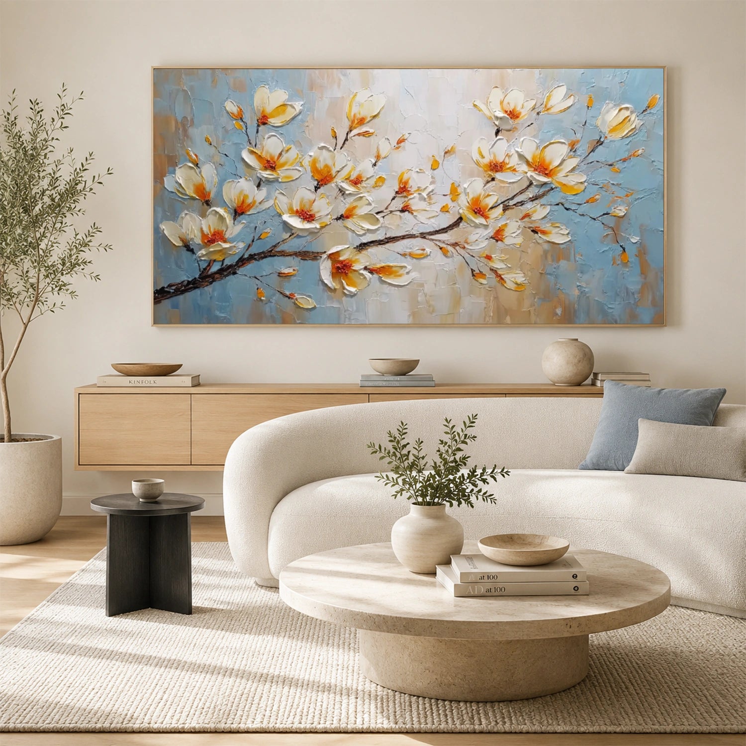 Abstract Flower And Tree Textured Wall Art #FT051