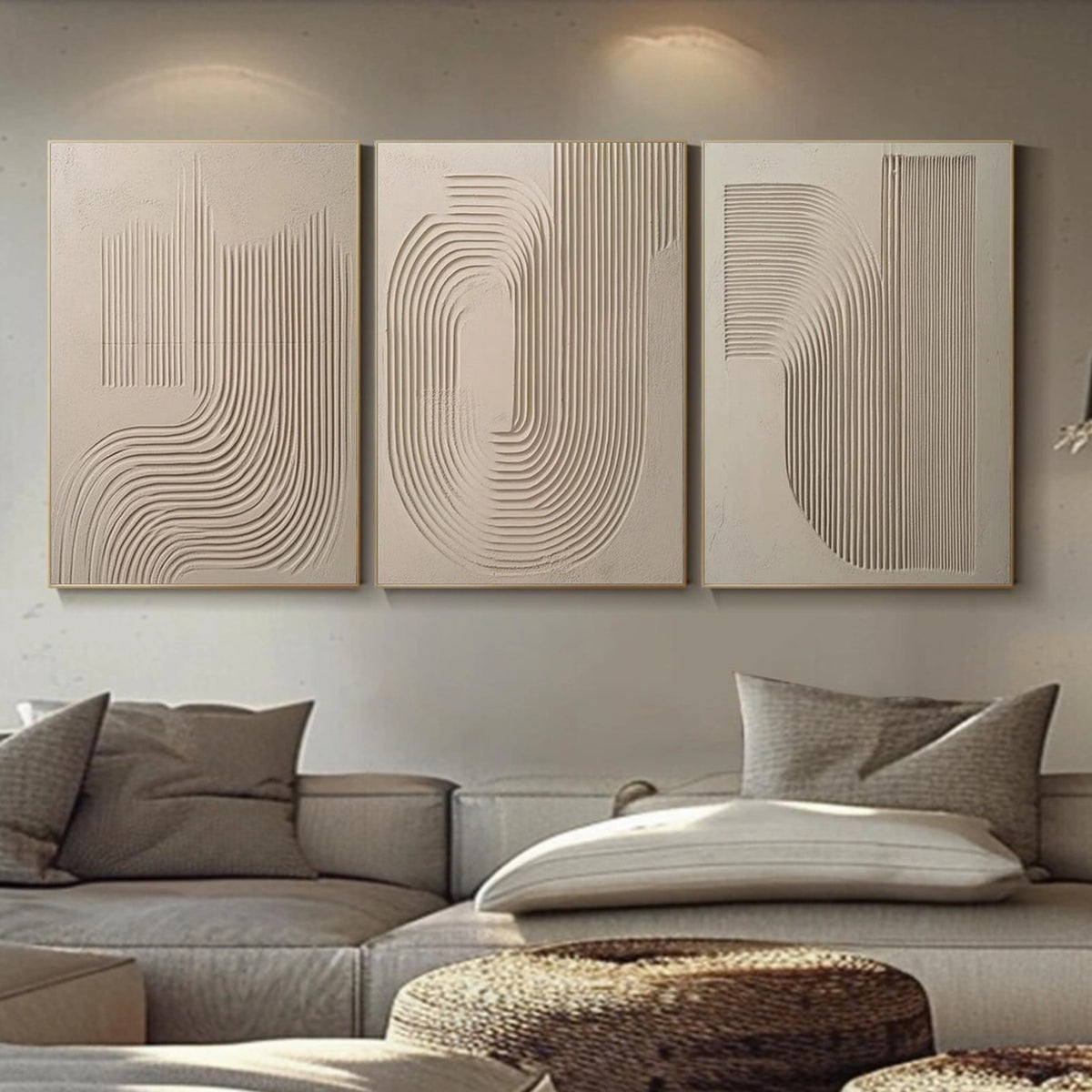 Brown Minimalist Textured Wall Art Set of 3 #MW008